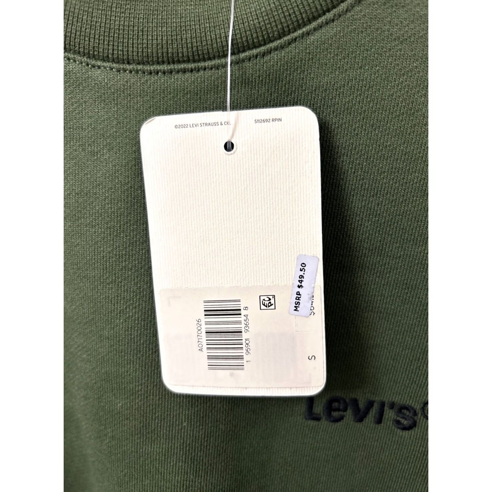 Levi's VINTAGE Levi's Crewneck Mens S Green Sweatshirt Pullover Embroidered Logo L/S Size US S / EU 44-46 / 1 - 5 Thumbnail