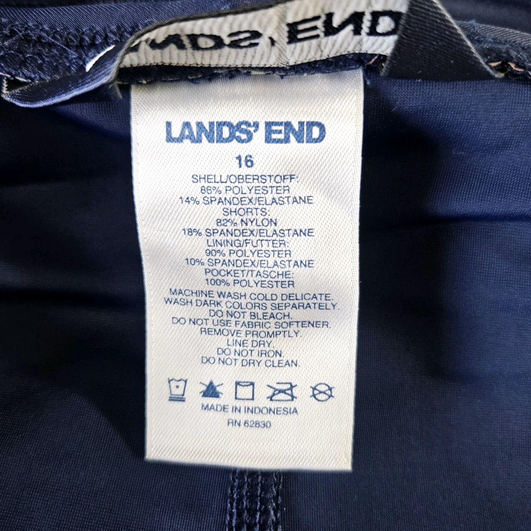 Lands' End Lands End Womens Swim Skirt Skort Sz 16 Blue Red Pull On Size 38" / US 16 / IT 52 - 3 Thumbnail