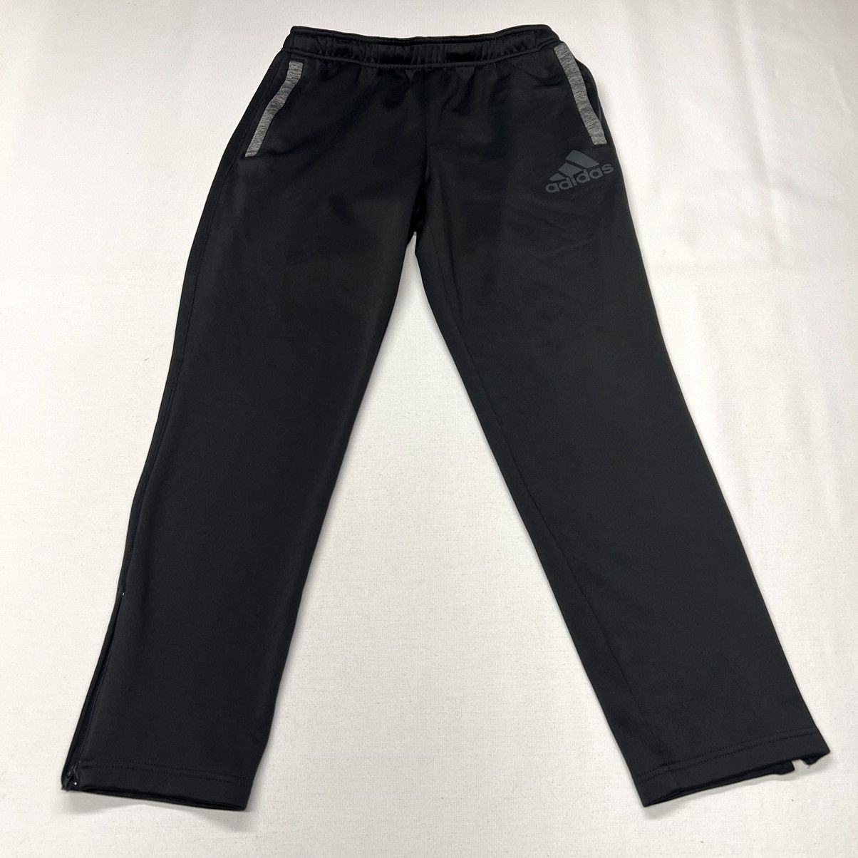Adidas Adidas Sweat Pants Black Climawarm Fleece Lined Zip Ankle Size US 32 / EU 48 - 1 Thumbnail