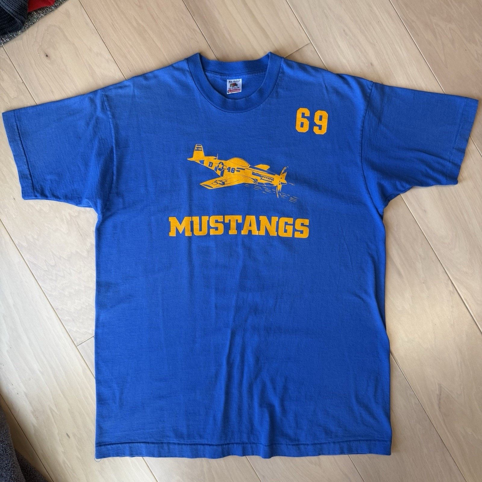Vintage Vintage P51 Mustang Shirt XL Blue 90s Military Fighter Jet Size US XL / EU 56 / 4 - 2 Thumbnail