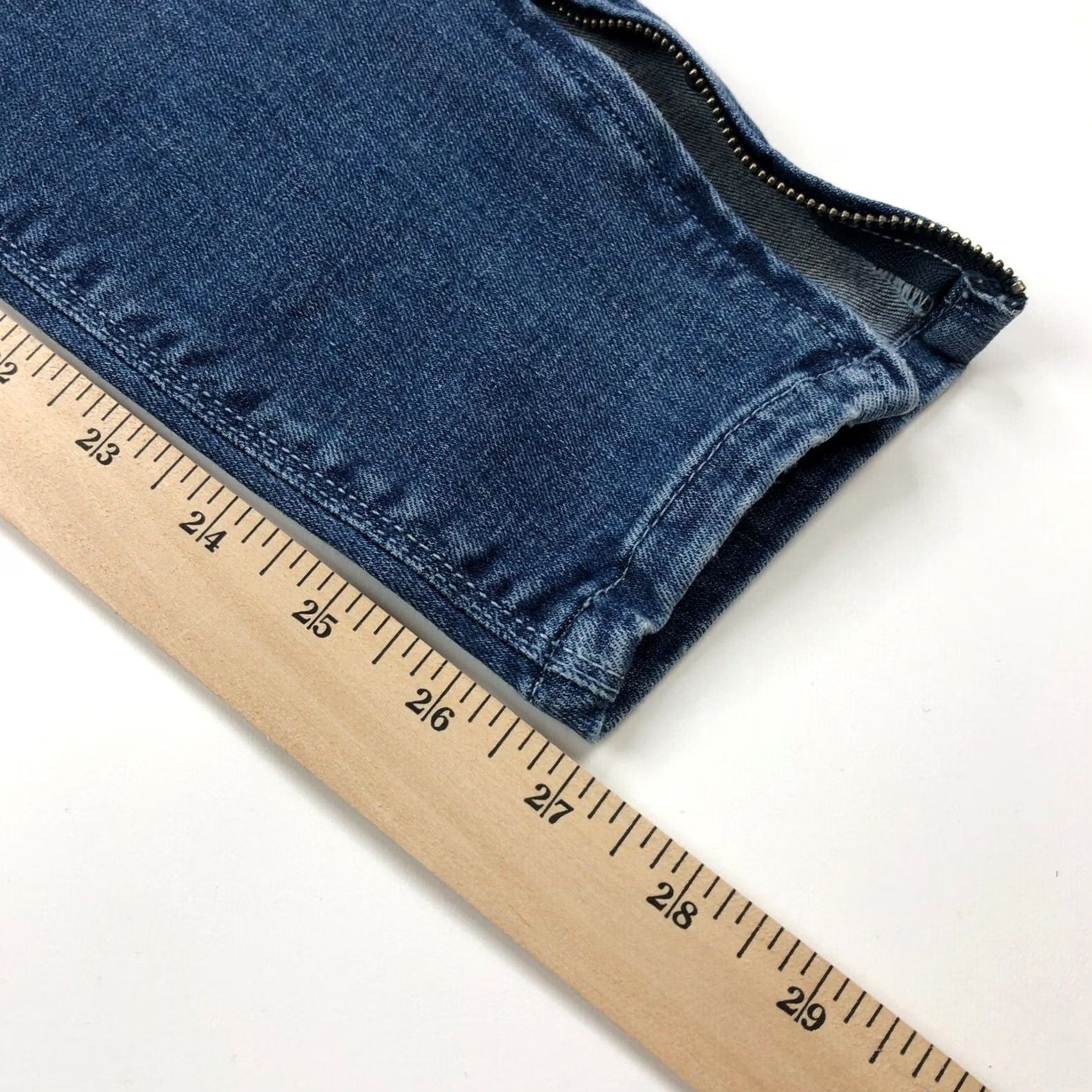 Vintage VINTAGE Black Orchid Los Angeles Amber Zipper Skinny 27 Tag Jeans Womens 27 27W 27L Zip Denim Blue Cotton Blend Stretch Size 27" / US 4 / IT 40 - 4 Thumbnail