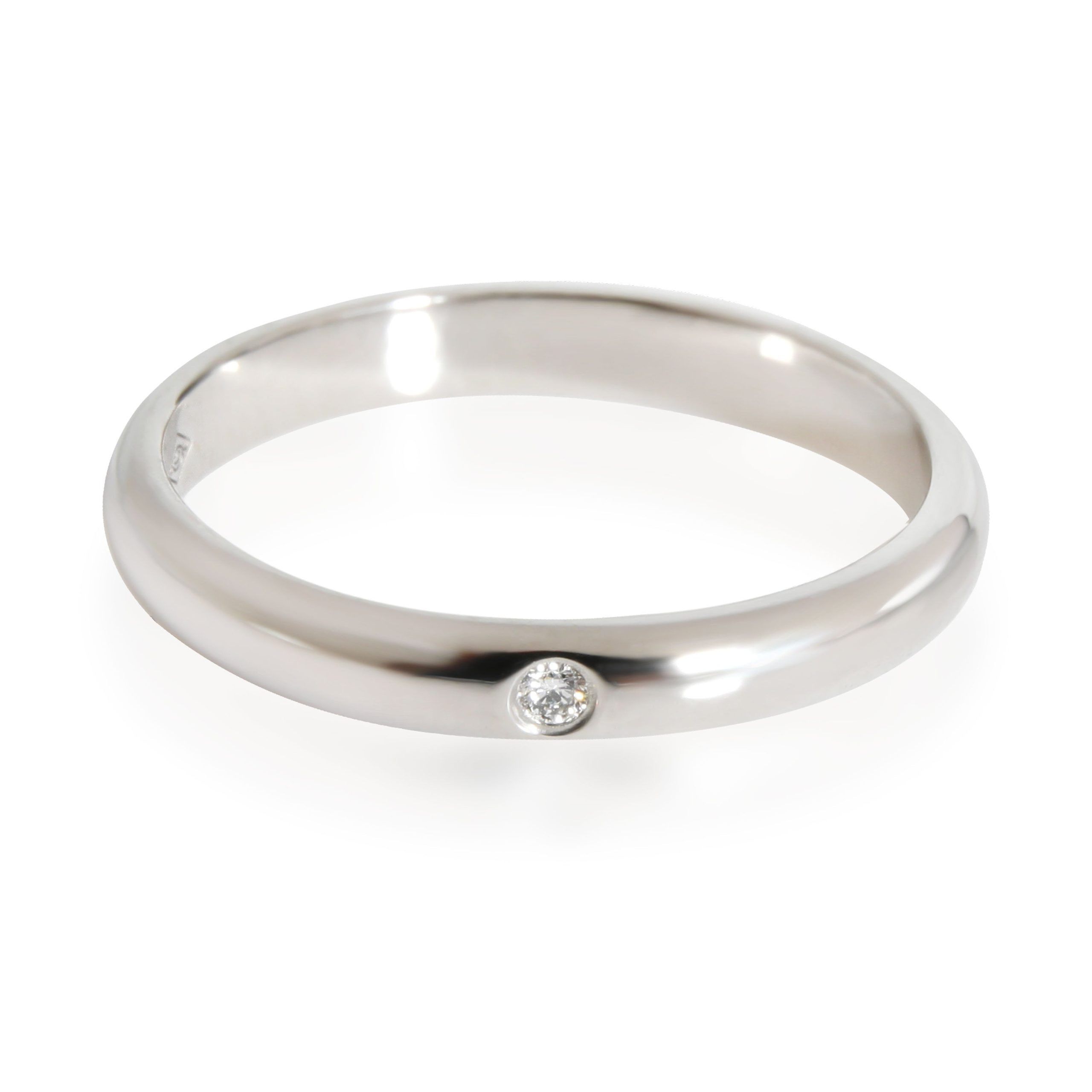 image of Cartier 1895 Diamond Wedding Band In Platinum 0.01 Ctw in Silver, Women's