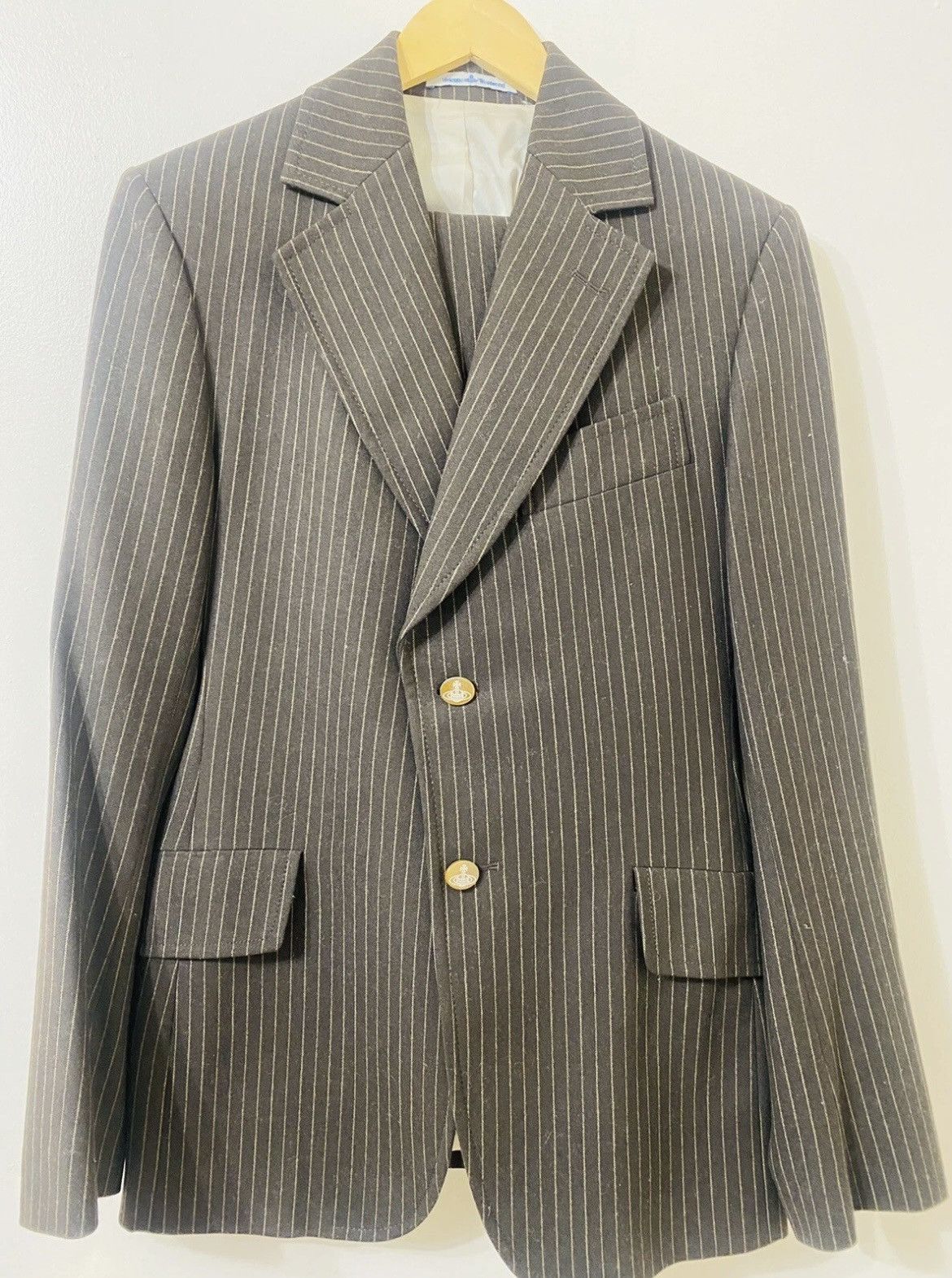 Vivienne Westwood Vivienne Westwood pin stripe brown suit Size 48R - 6 Thumbnail