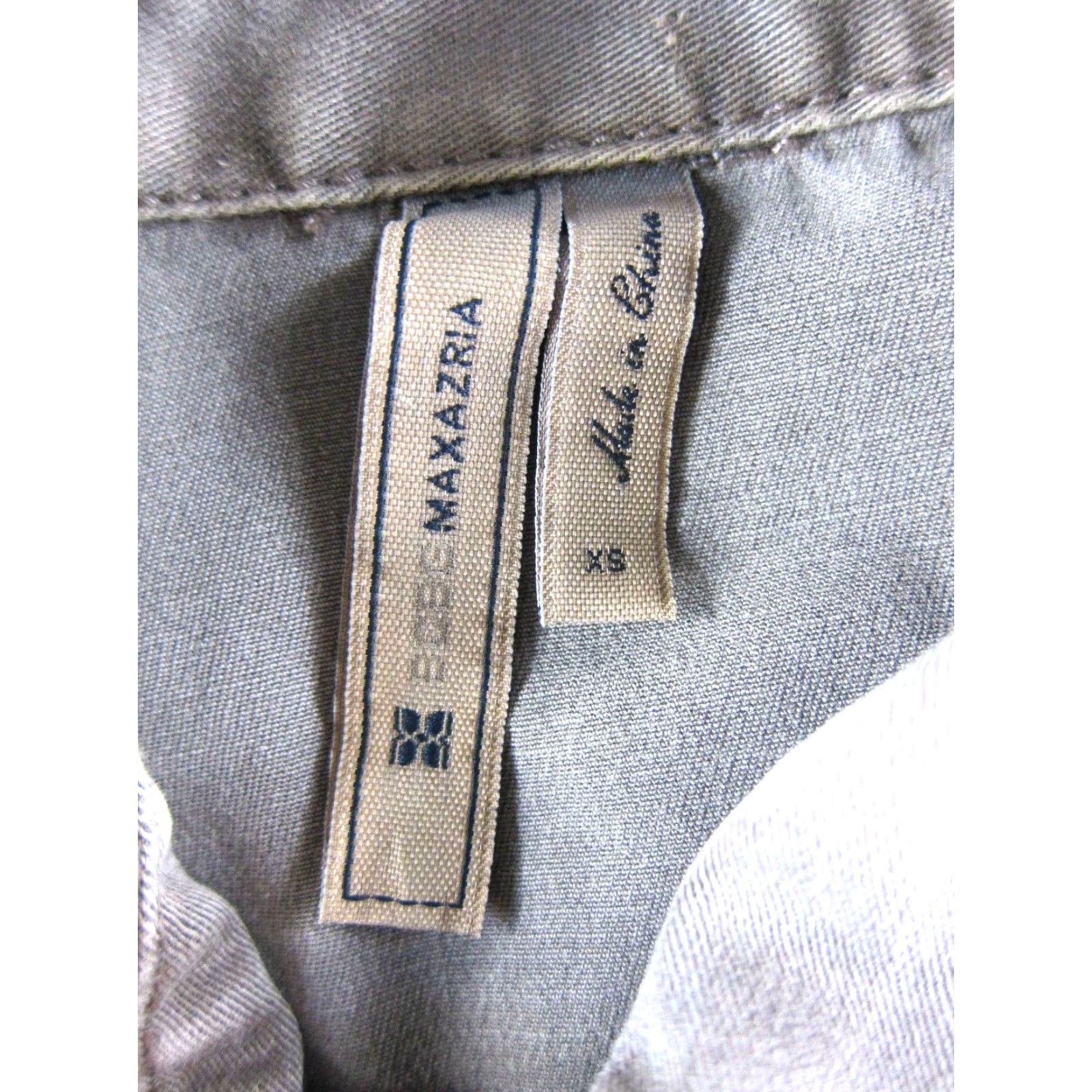 Bcbgmaxazria BCBGMAXAZRIA Romper Shirt XS Brown Denim Cotton Stretch Snap Button Pocket Shorts Women Size 26" / US 2 / IT 38 - 3 Thumbnail