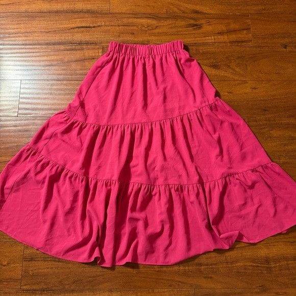 Other Cupshe Vibrant Pink A-Line Tiered Skirt Sz S/M Size 24" / US 00 / IT 34 - 2 Thumbnail