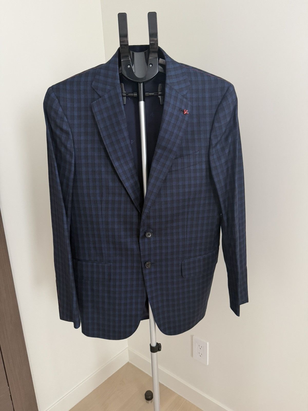 Isaia Isaia Napoli Men’s 40R US / 50 IT Blue Check Blazer Jacket Size 40R - 1 Thumbnail