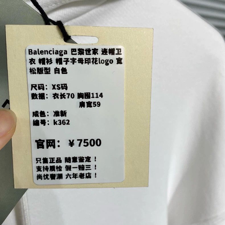 Balenciaga Balenciaga Hooded Sweatshirt with Lettering Print Logo, Lo Size US XS / EU 42 / 0 - 9 Thumbnail