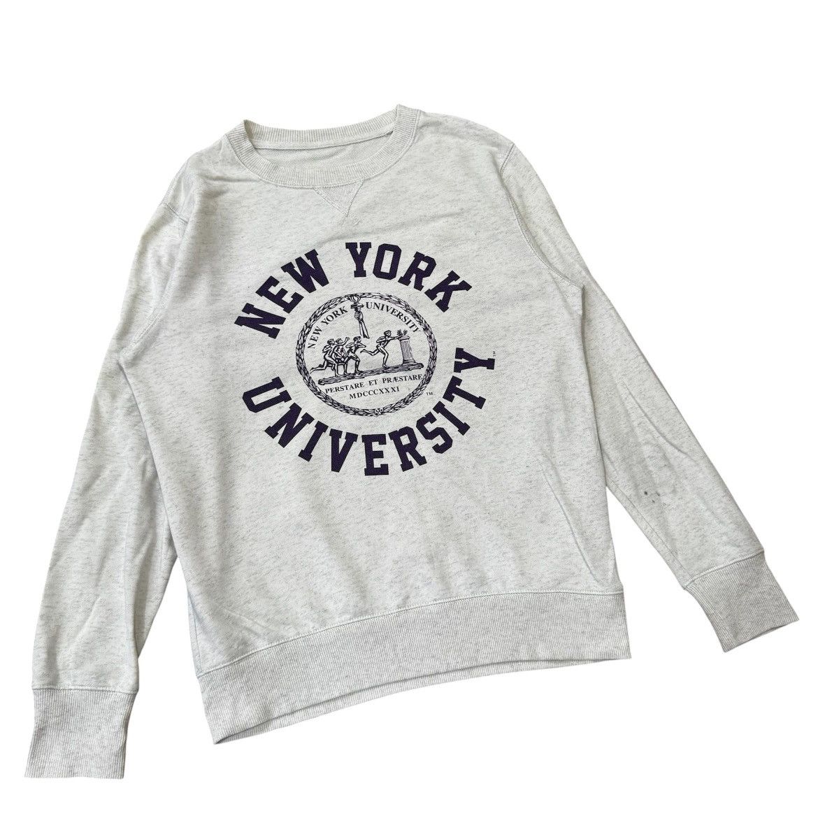 GU GU x New York University NYU Crewneck Sweatshirt Oatmeal Size US M / EU 48-50 / 2 - 3 Thumbnail