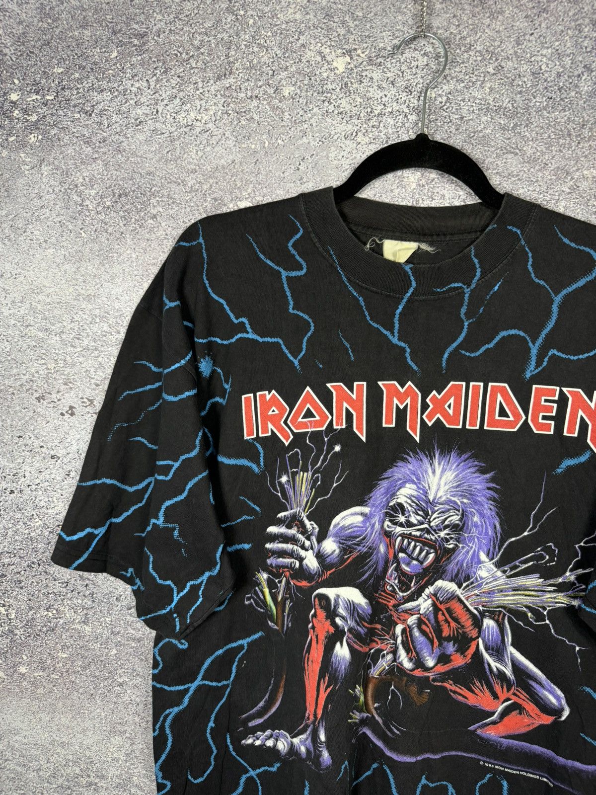 Band Tees × Iron Maiden × Vintage 90’s Vintage Iron Maiden 1993 A Real Live Tour AOP Print Tee Size US XL / EU 56 / 4 - 3 Thumbnail