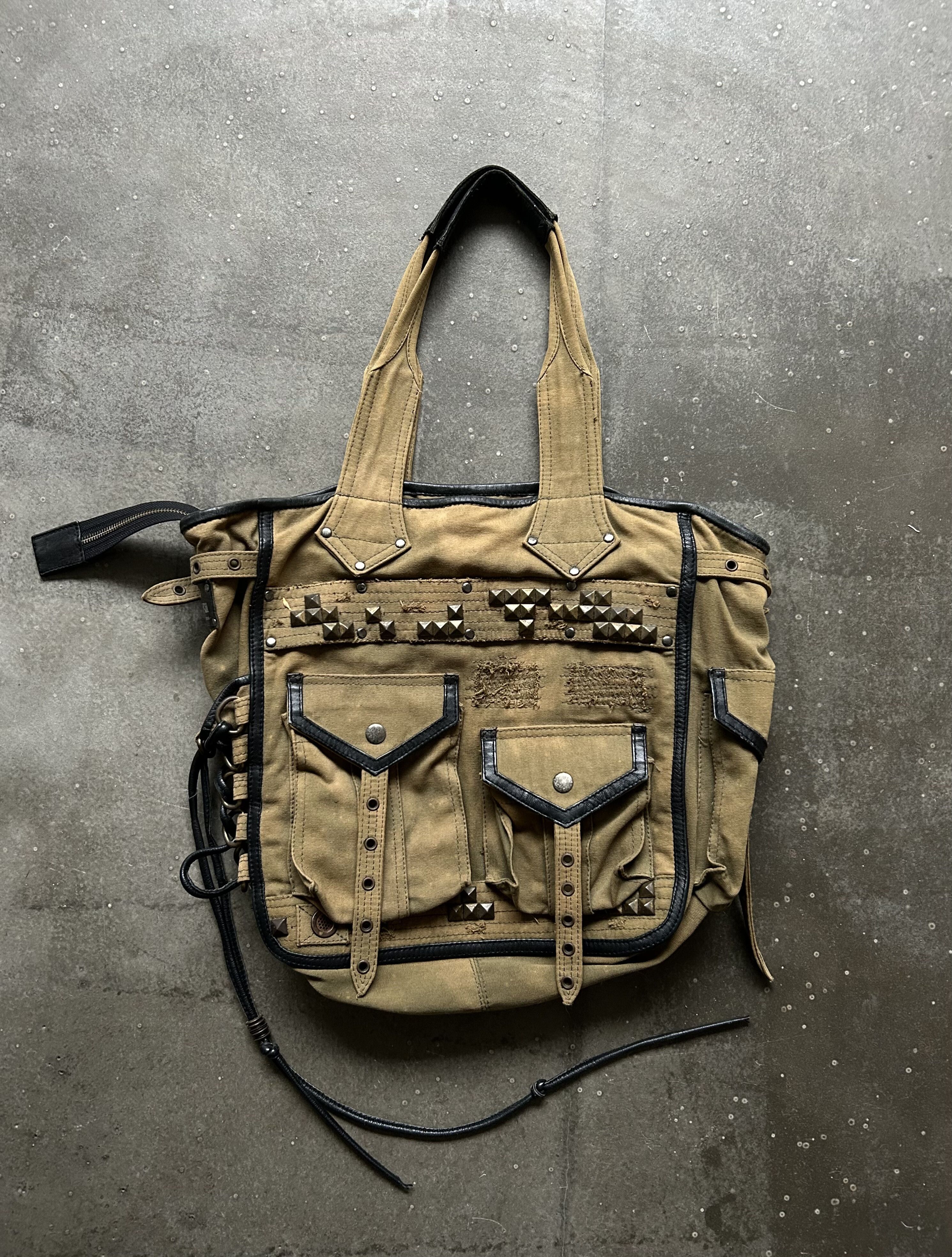 KMRii KMRII Studded Drawstring Denim Tote Bag Size ONE SIZE - 1 Thumbnail