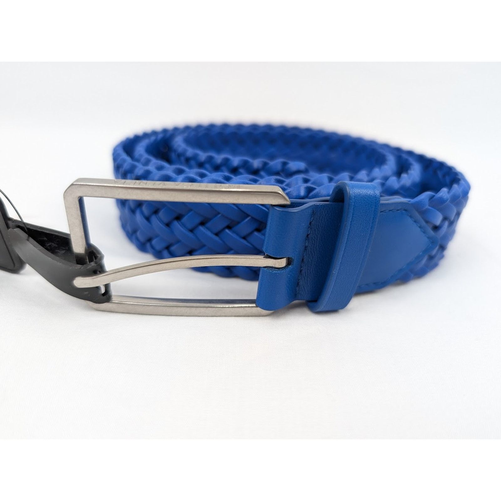 Bottega Veneta o1rshd1 Size: 100 / Nappa Woven Chevron Belt in Blue Size 38 - 2 Thumbnail