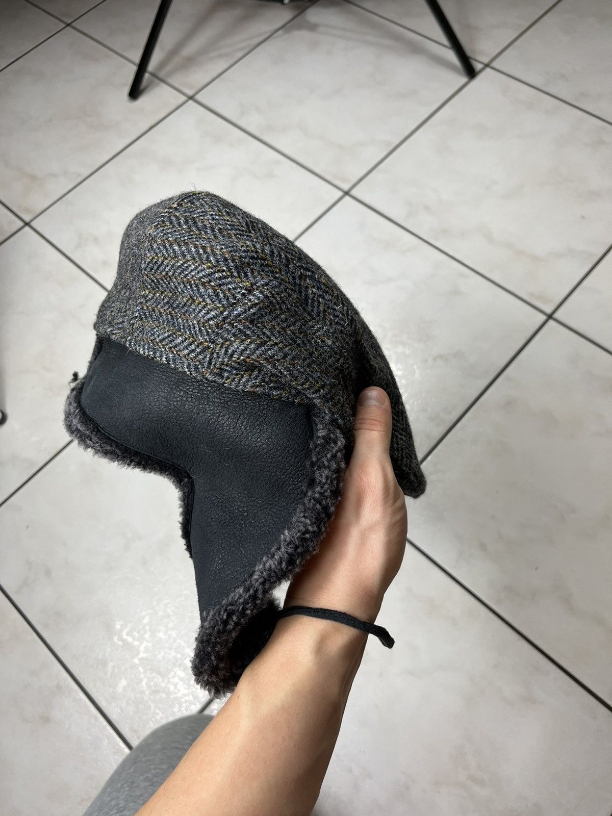 Designer × Harris Tweed × Vintage Bullani Harris Tweed wool winter insulated flat hat beret Size ONE SIZE - 4 Thumbnail