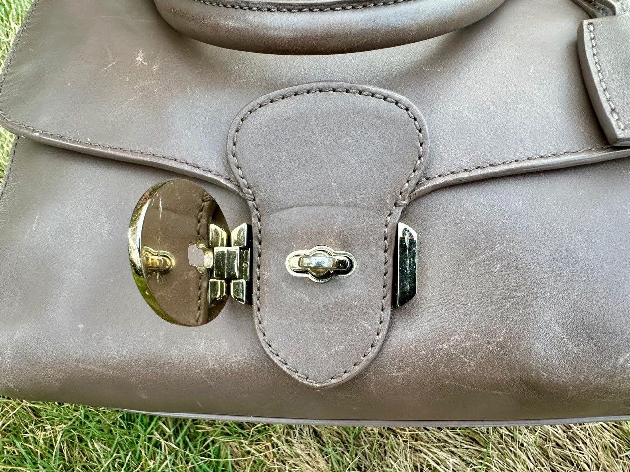 Mulberry Authentic Mulberry Primrose Taupe Calf Leather Top Handle Size ONE SIZE - 17 Thumbnail