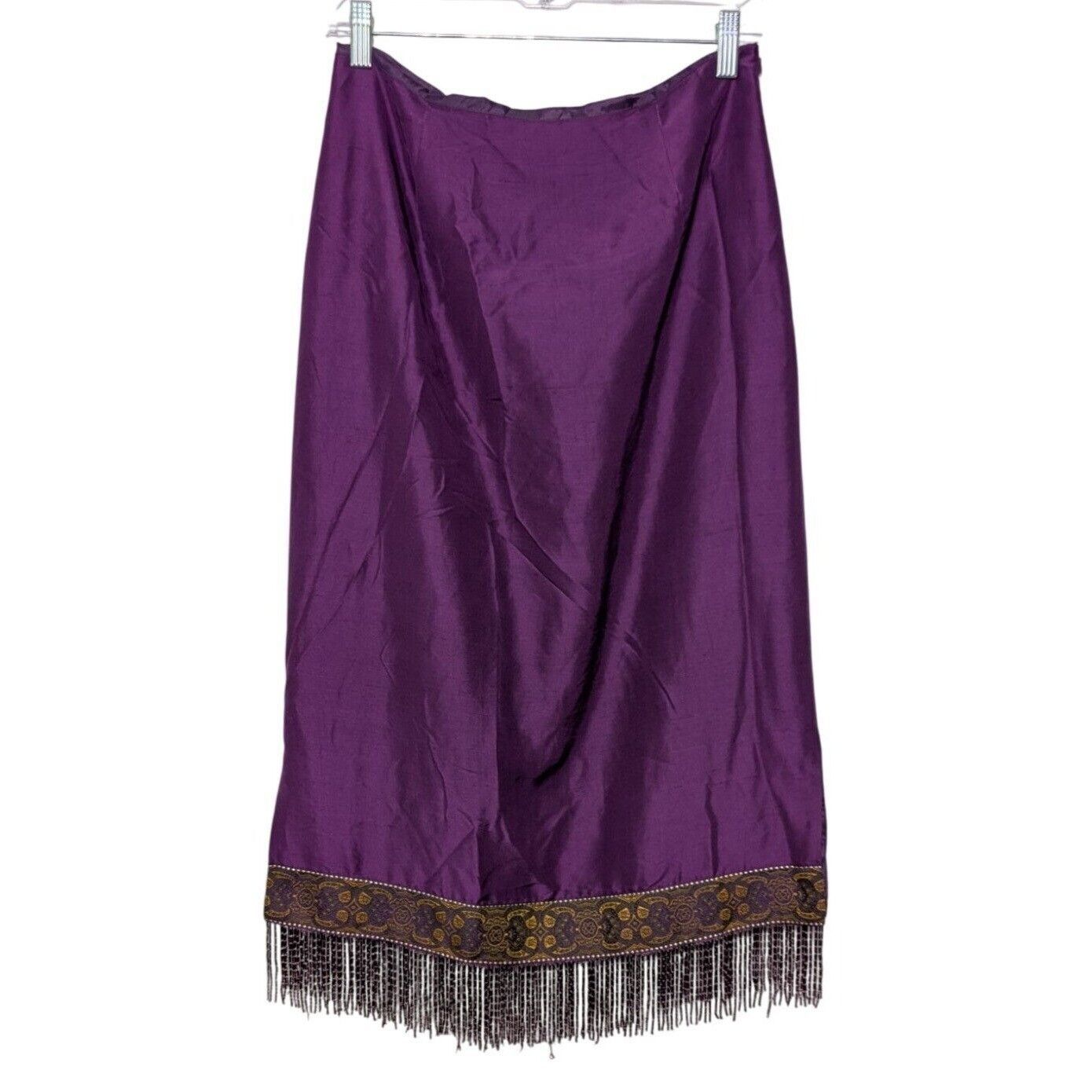 Designer Vintage Y2K Clio Silk Embroidered Midi Skirt Womens Size 6 Size 28" / US 6 / IT 42 - 1 Thumbnail
