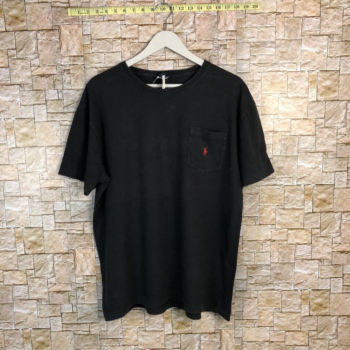 Polo Ralph Lauren Polo Ralph Lauren vintage Black faded Pocket Tee #A233 Size US L / EU 52-54 / 3 - 1 Thumbnail