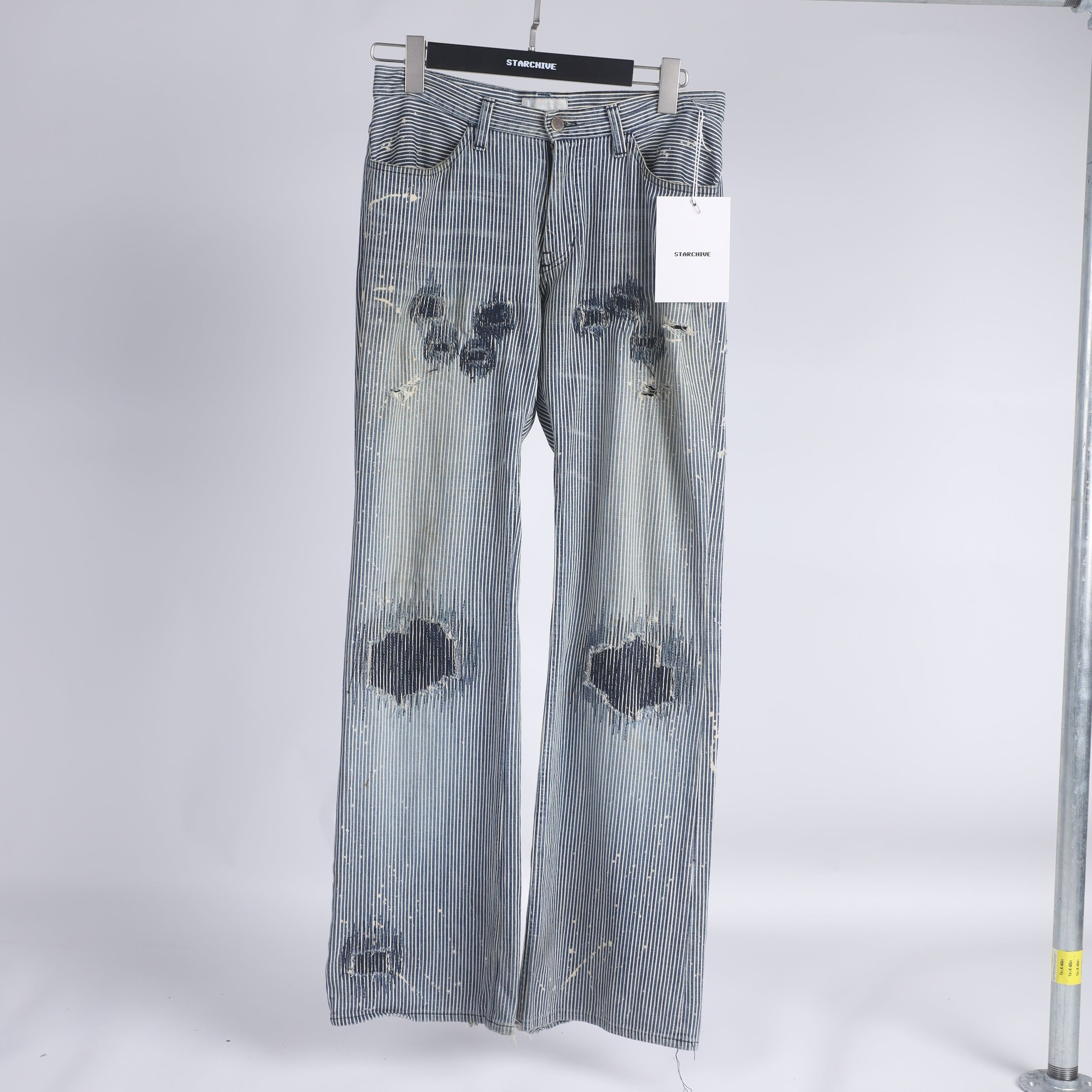 Number (N)ine Number Nine Pinstripe Painter Pants Size US 32 / EU 48 - 7 Thumbnail