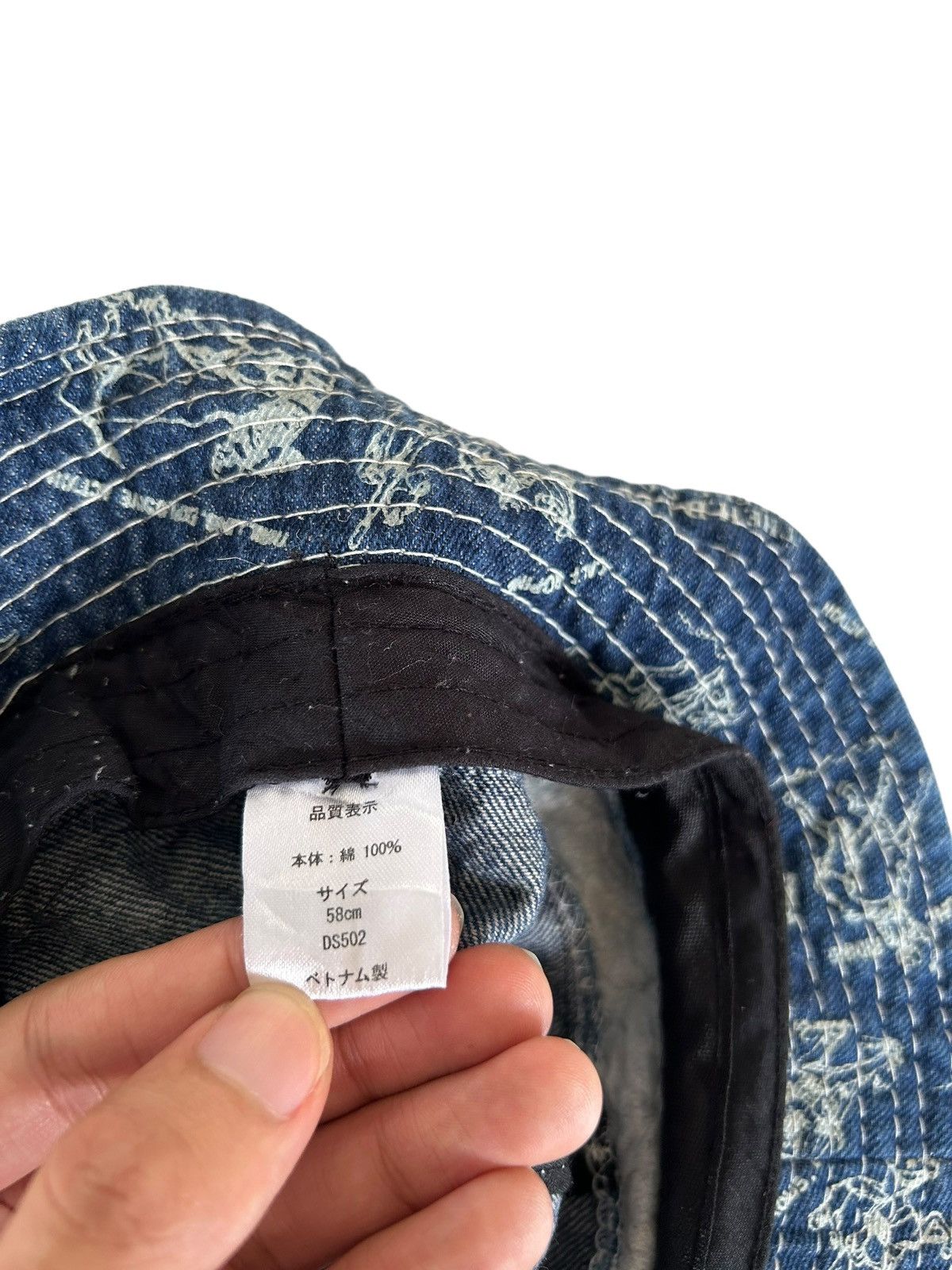 Japanese Brand × Kapital × Vintage Lee Denim Bucket Hats Full Print Bucket Hats Size ONE SIZE - 7 Thumbnail