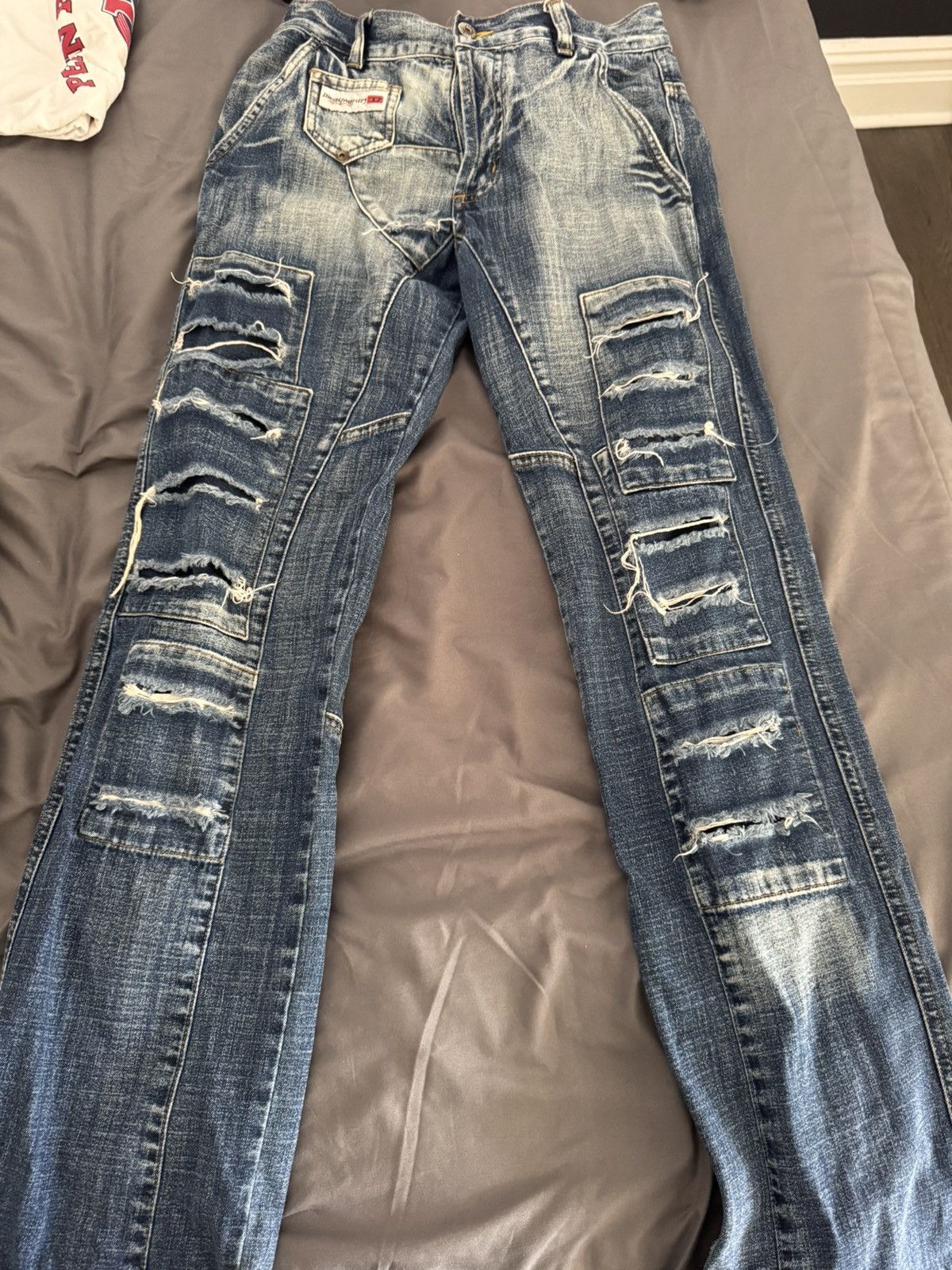 Diesel × Vintage Vintage Diesel Distressed Flared Denim Size US 29 - 1 Thumbnail