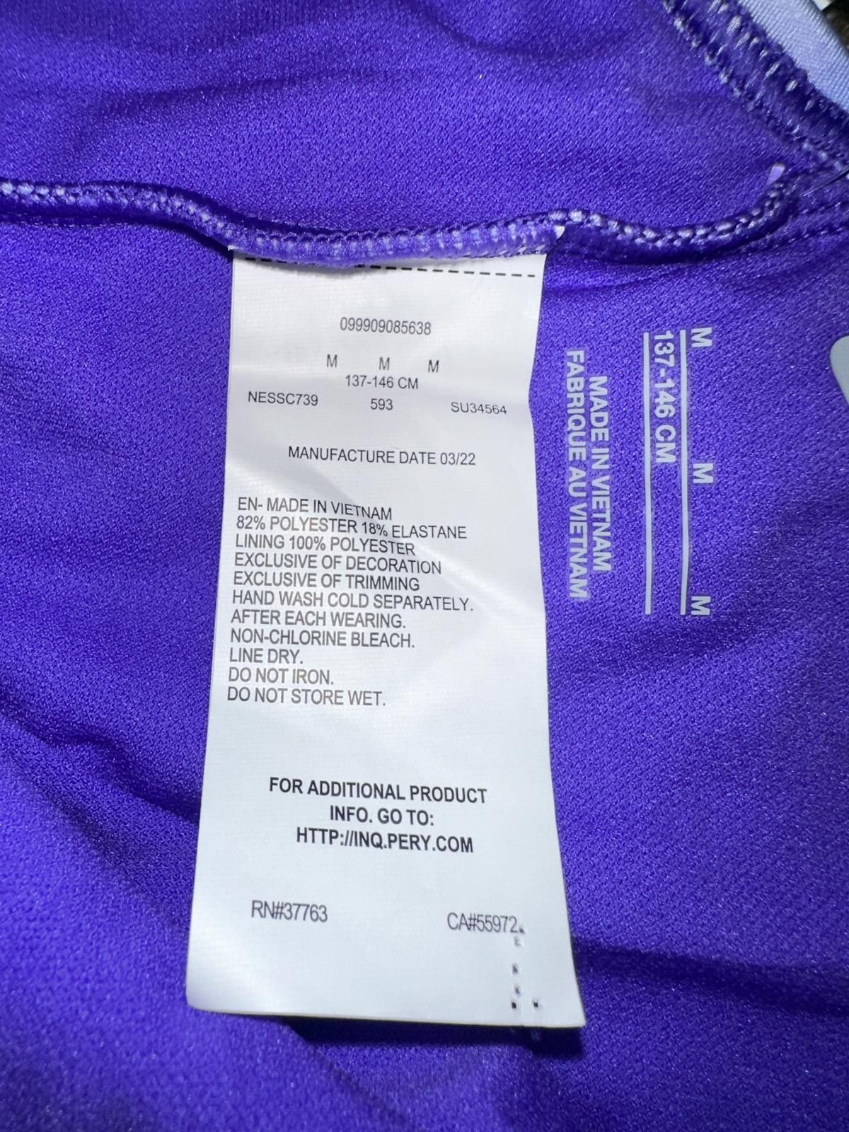 Nike Nike Girls Spiderback Swimsuit One Piece Aurora Purple Swoosh Print Size ONE SIZE - 6 Thumbnail