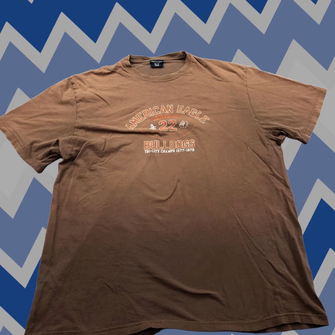 American Eagle Outfitters Shirt Mens 2XL Brown Bulldogs 22 Football Graphic Tee, Men's (Size Xxl)