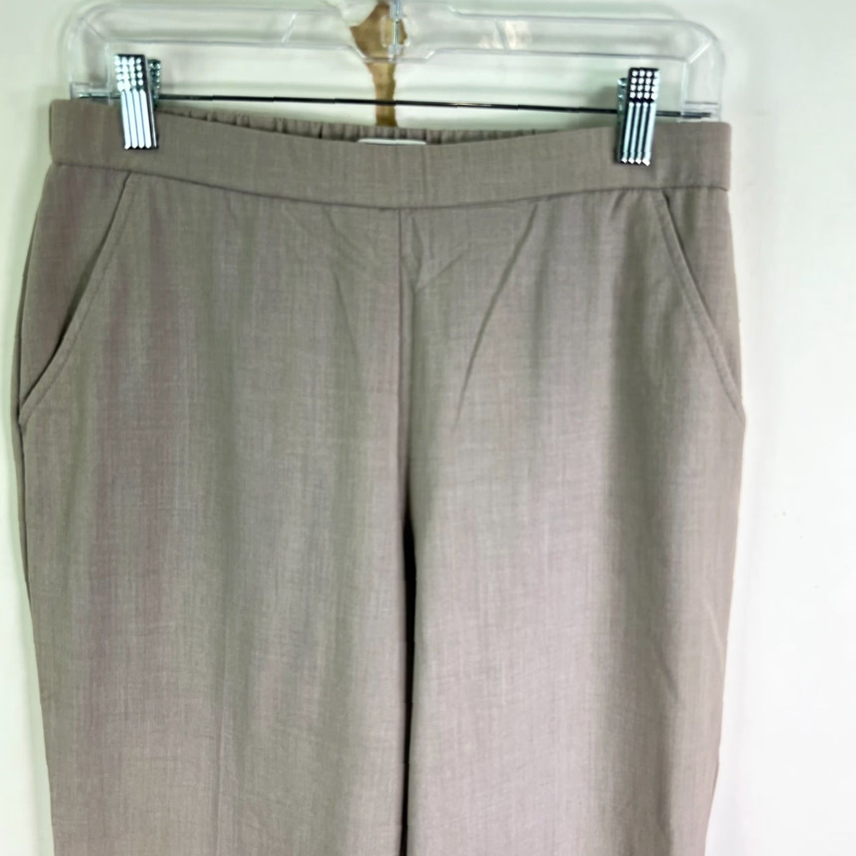 Vintage VINTAGE Dana Buchman Pants Flared Leg Womens Size 6 Beige Polyester Rayon Spandex Pockets 30x31 High Rise Flat Front Size 28" / US 6 / IT 42 - 3 Thumbnail