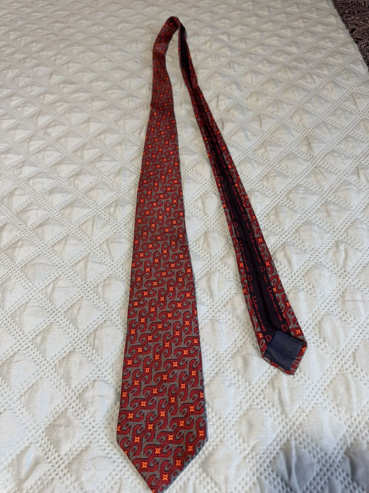 Christian Dior Monsieur Vintage Christian Dior Silk Tie - Graphic "Dior" Pattern Size 40 - 2 Thumbnail