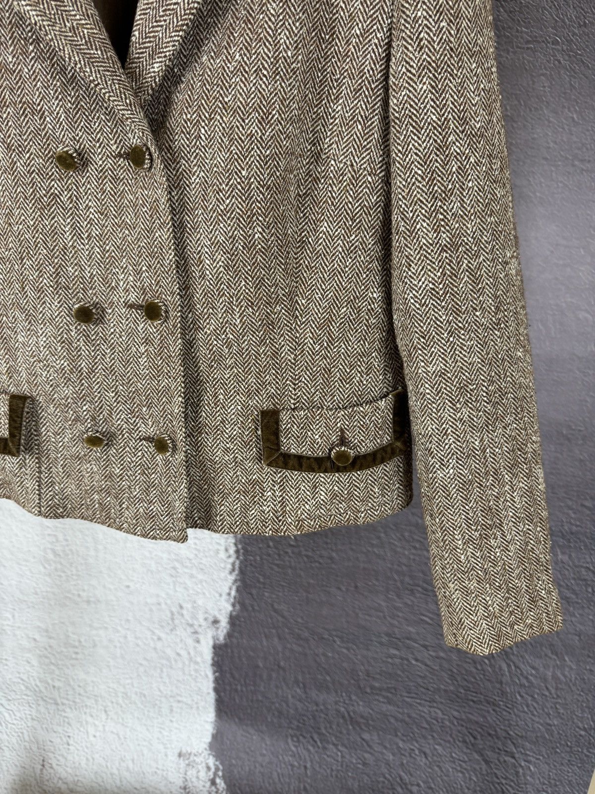 Blumarine Blugirl Blumarine herringbone tweed double-breasted blazer Size M / US 6-8 / IT 42-44 - 5 Thumbnail