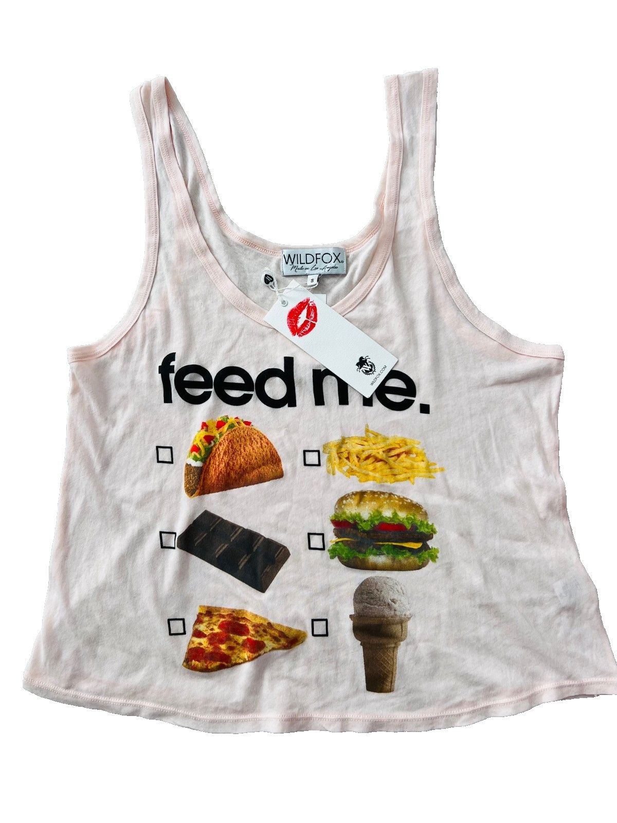 Wildfox *** Wildfox Feed Me Tacos Pizza Tank Top ( S ) Size S / US 4 / IT 40 - 2 Thumbnail