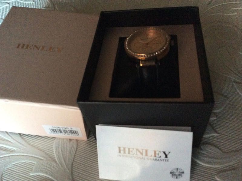 Other Henley ladies rose gold dial black leather strap watch Size ONE SIZE - 4 Thumbnail