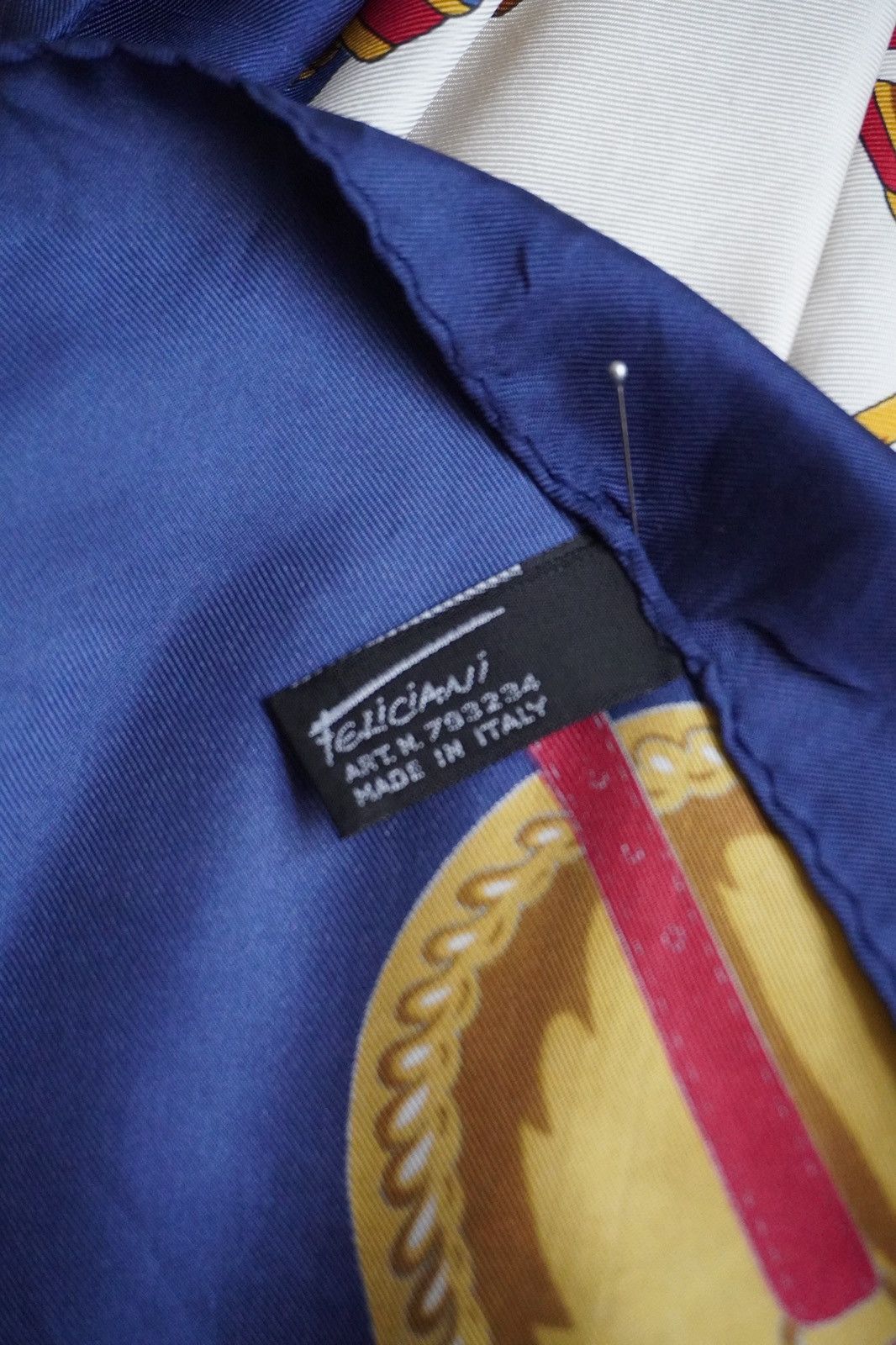 Other Vintage Feliciani 100% Silk Scarf Sailor, Hand‑Rolled Hem Size ONE SIZE - 4 Thumbnail
