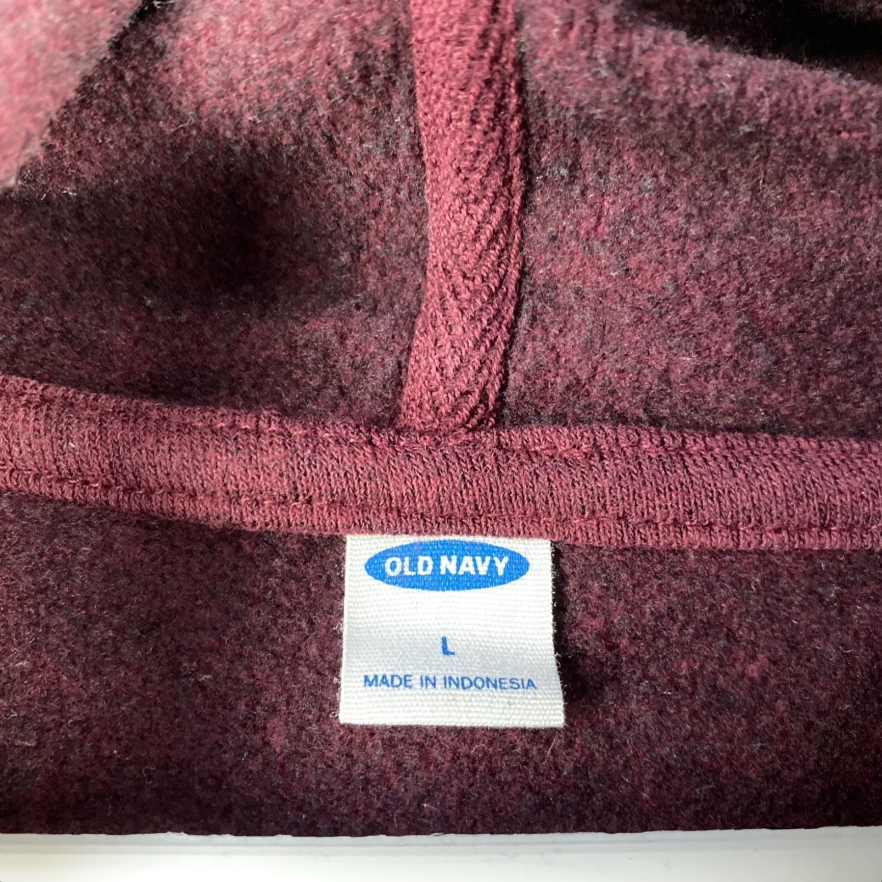 Old Navy Old Navy Women's Athletic Hooded Sweatshirt Sz L Burgundy Fleece Pullover Fall Spring Summer Winter Size L / US 10 / IT 46 - 6 Thumbnail