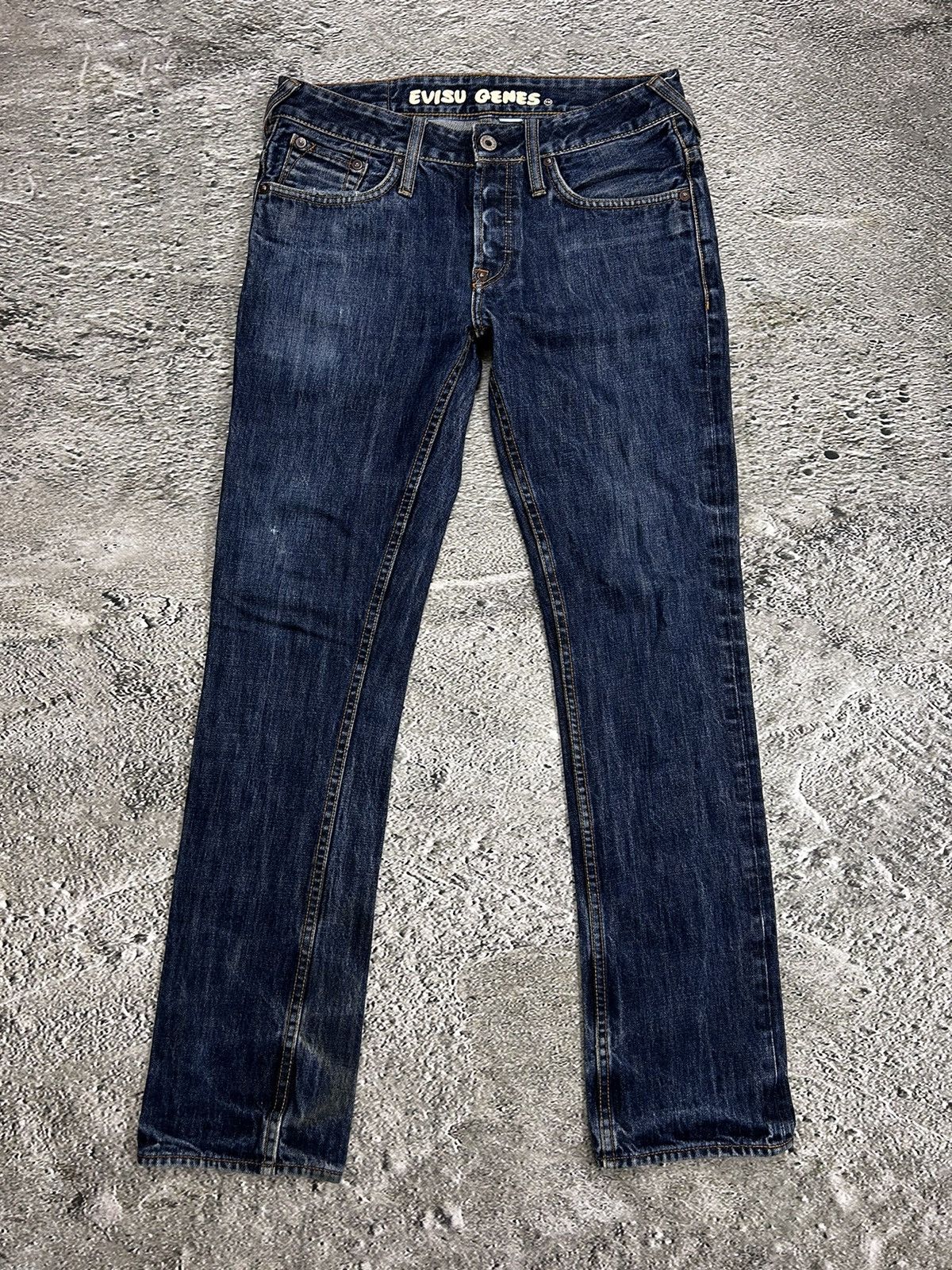 Evisu × Japanese Brand × Vintage Evisu jeans vintage navy white seagulls Genes Size US 30 / EU 46 - 5 Thumbnail