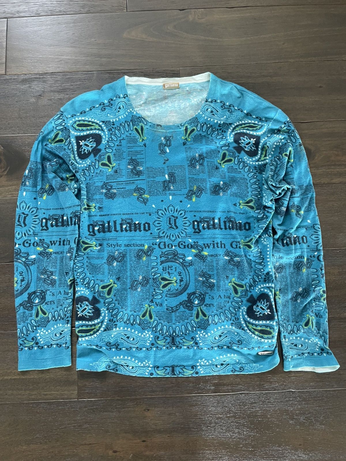 れ*る様 john galliano グラフィックロンT made in ITA john galliano グラフィックロンT made in ITALY