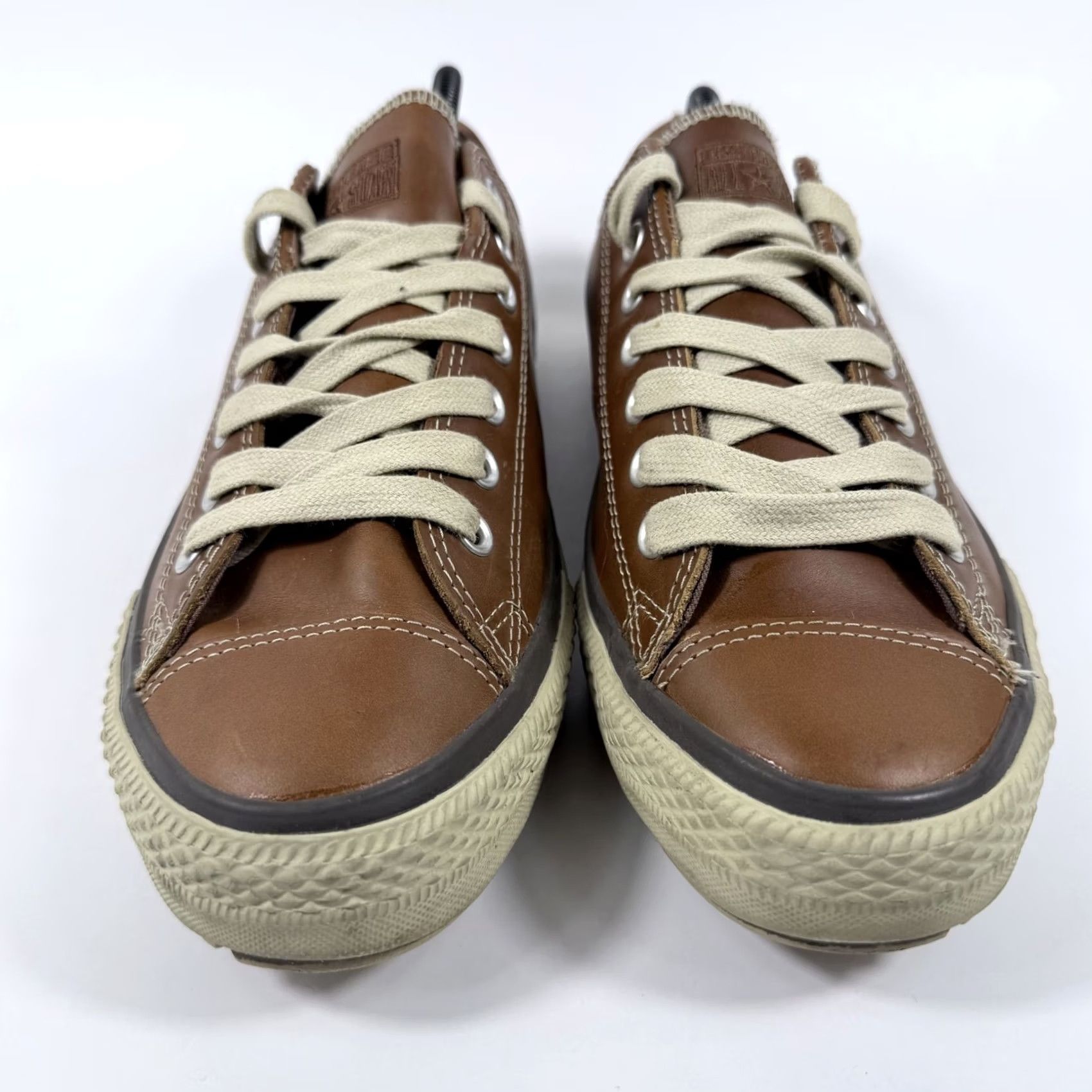 Converse Converse All Star Sneakers Women's Brown Leather Lace-Up Low Top Shoes - 11.5 Size L / US 10 / IT 46 - 3 Thumbnail