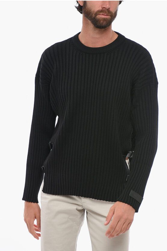 og1mm0524 Ribbed Wool Pullover in Black