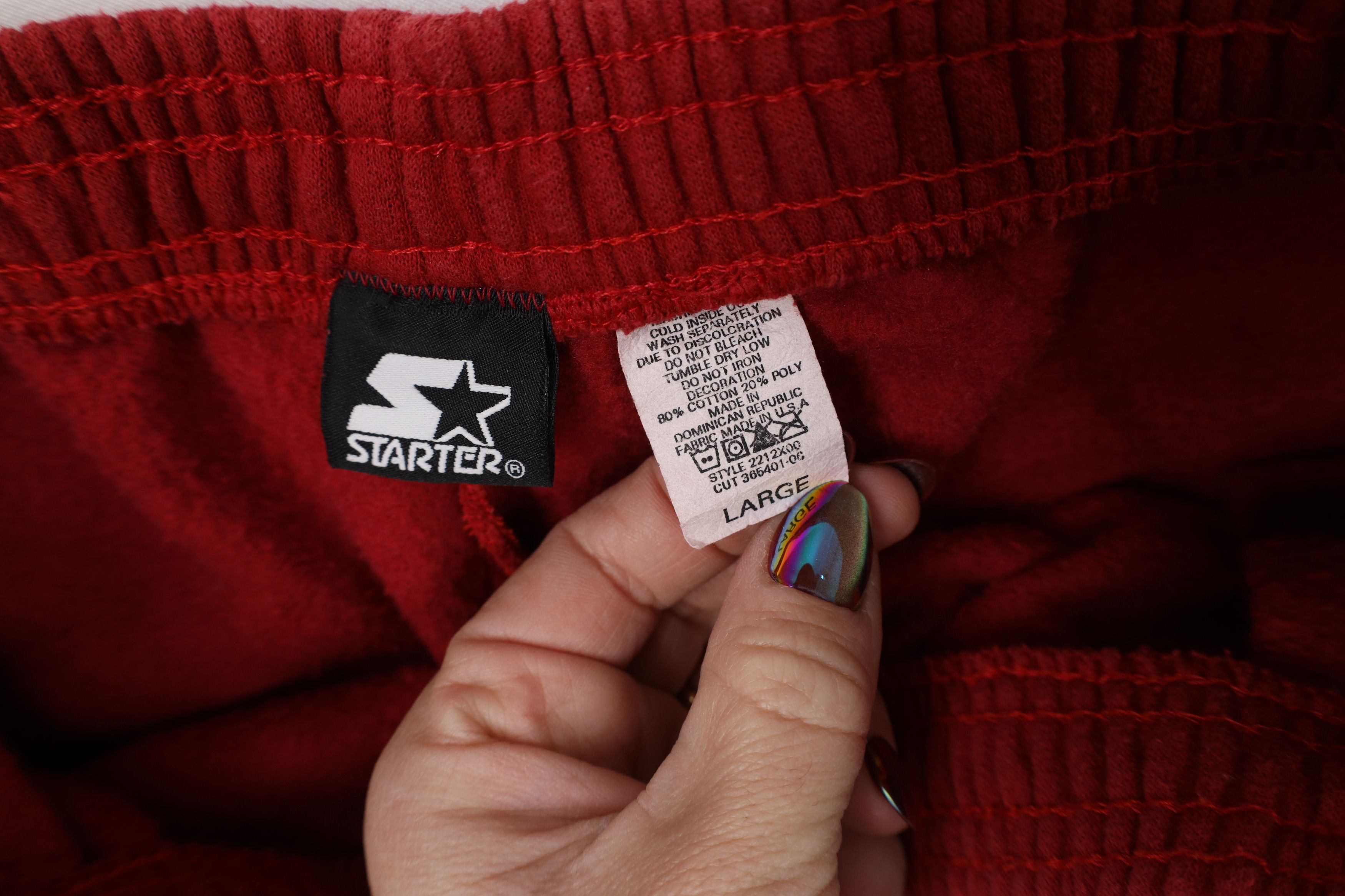 Starter Vintage 90s Starter Faded Above Knee Sweatpants Shorts Red Size US 34 / EU 50 - 6 Thumbnail