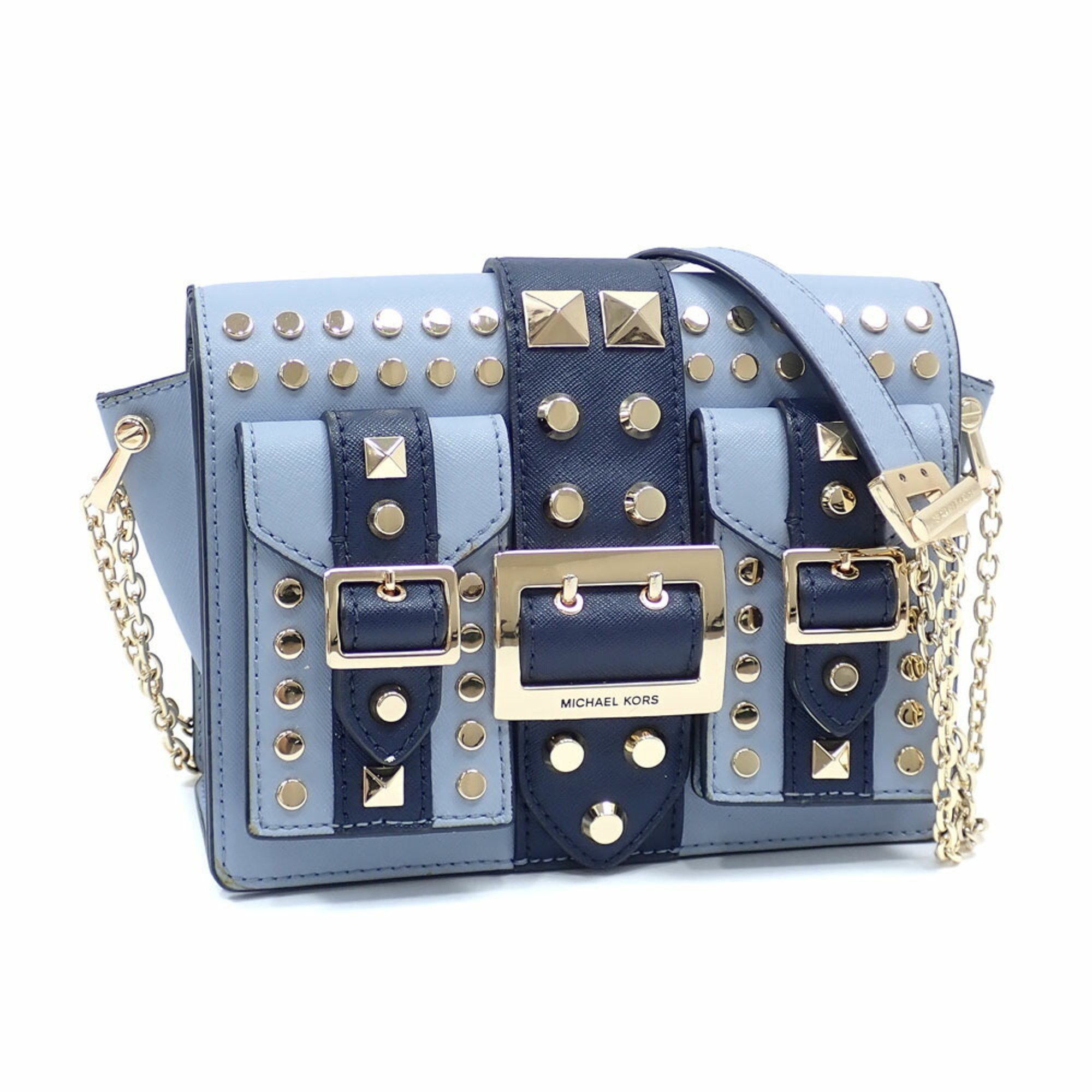 Michael Kors Michael Kors Chain Shoulder Bag for Women, Blue, Leather, 30S0G0YM8T, C217327 Size ONE SIZE - 1 Thumbnail