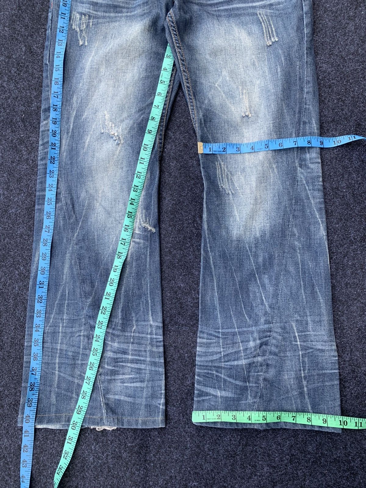 Japanese Brand DISTRESSED FLARE LOLITA JEANS. Size US 34 / EU 50 - 5 Thumbnail