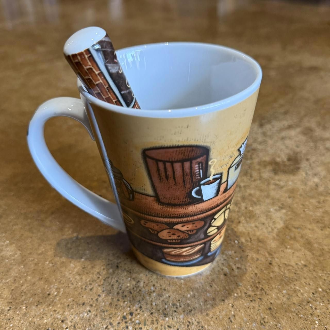 Designer Ceramic Mug and Spoon Set Size ONE SIZE - 5 Thumbnail