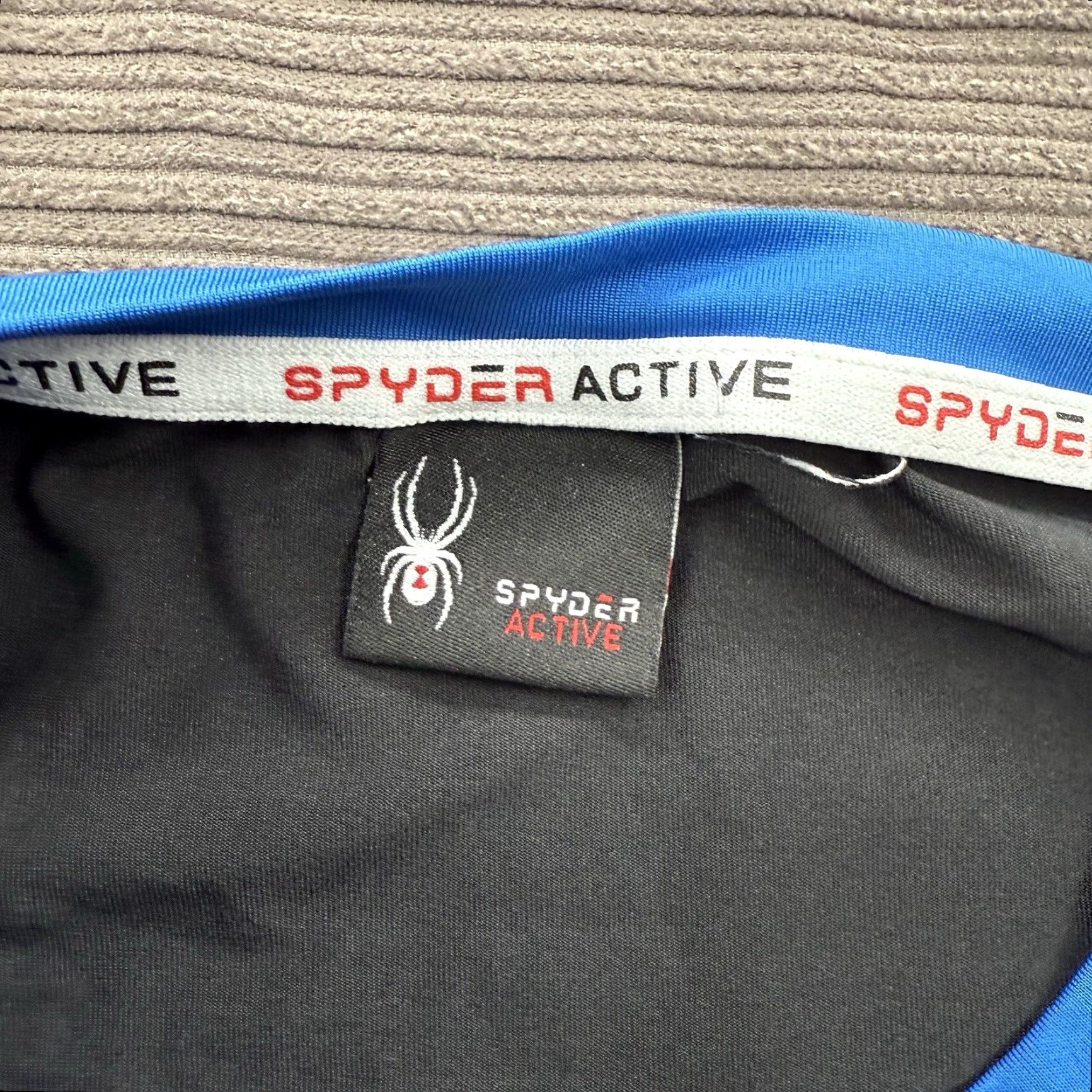 Spyder Spyder Activewear Shirt Men L Blue Black Gym Workout Training Lifting Short Sleeve Crew Neck Pullover Logo Breathable Lightweight Athletic Size US L / EU 52-54 / 3 - 3 Thumbnail
