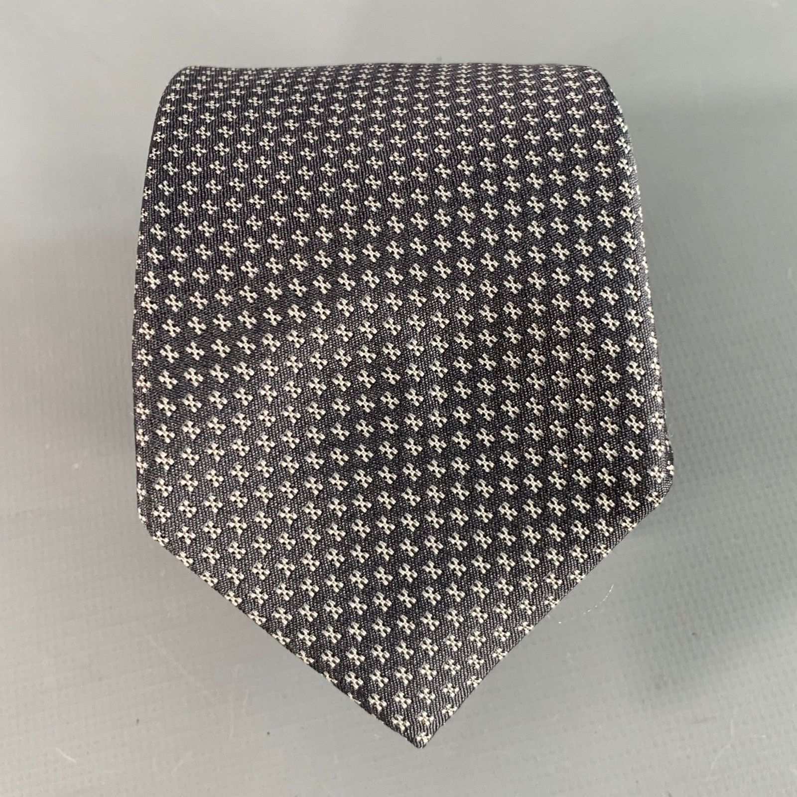 Theory THEORY One Size Black White Dots Silk Jacquard Skinny Tie Size ONE SIZE - 1 Thumbnail