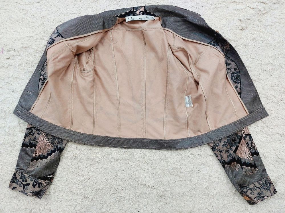 Dior Christian Dior 2006 Runway Optical Corset Lace Trompe jacket Size M / US 6-8 / IT 42-44 - 16 Thumbnail