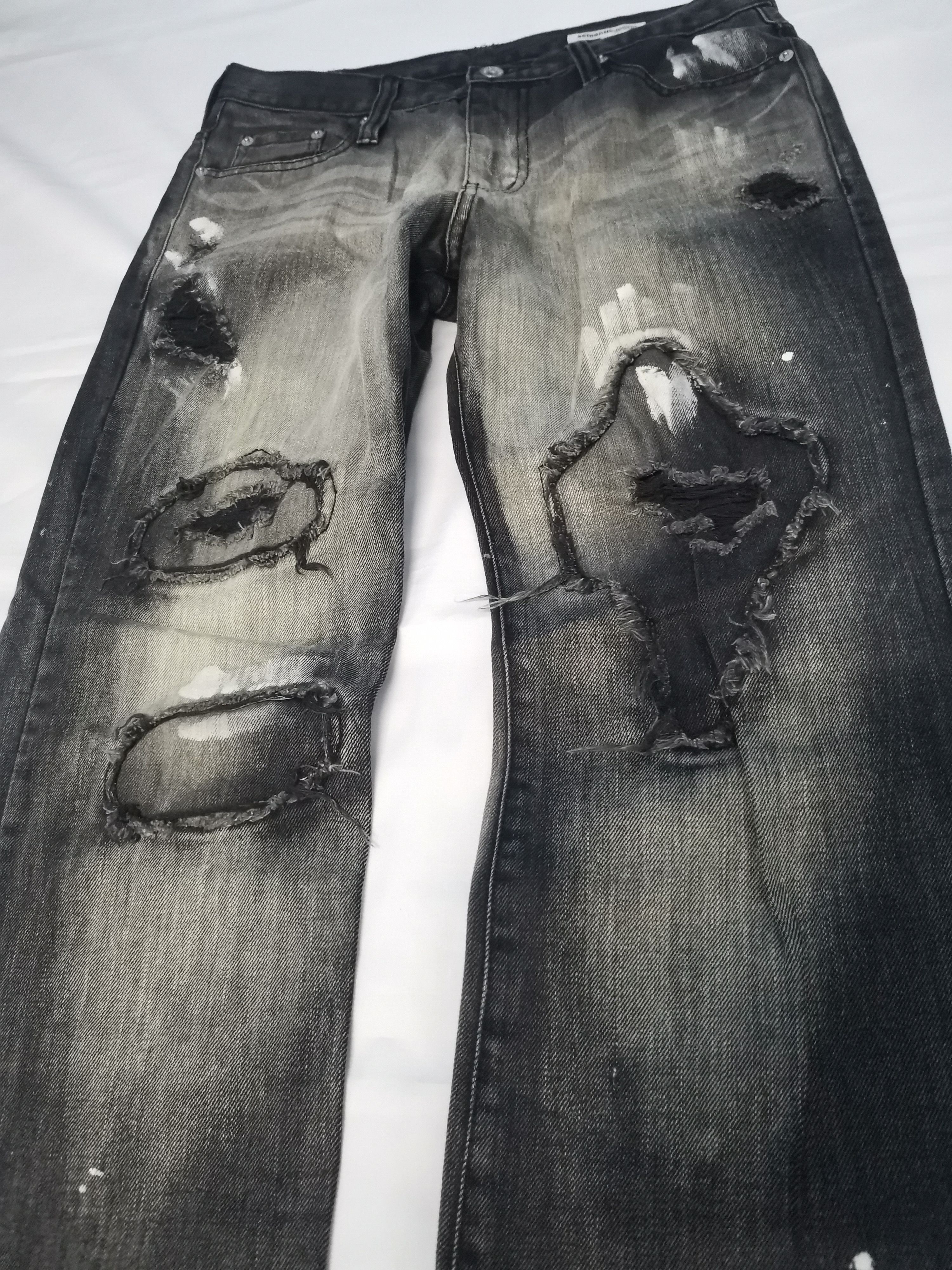 If Six Was Nine RARE Semantic Design Distressed Denim Jeans Paint Undercover Size US 32 / EU 48 - 4 Thumbnail