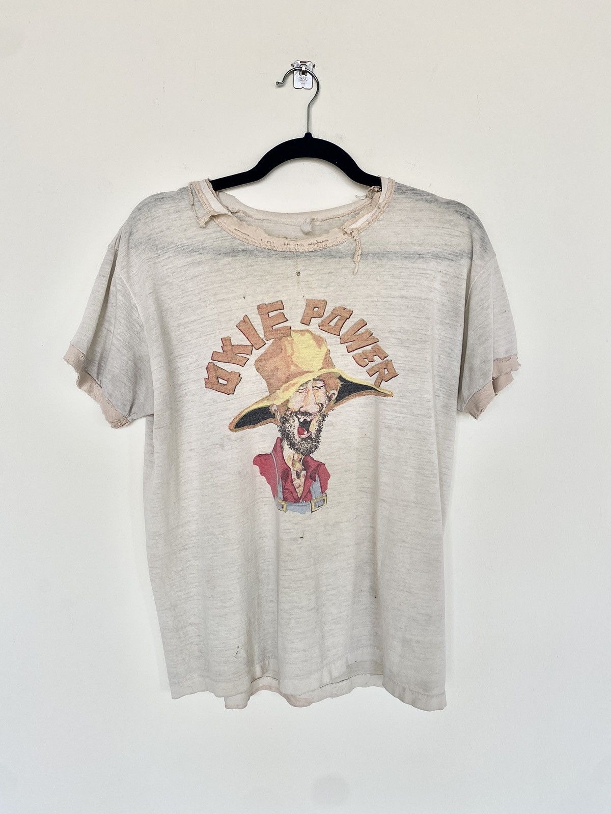 image of Band Tees x Vintage Graphic Baseball T-Shirt in White, Men's (Size Small)