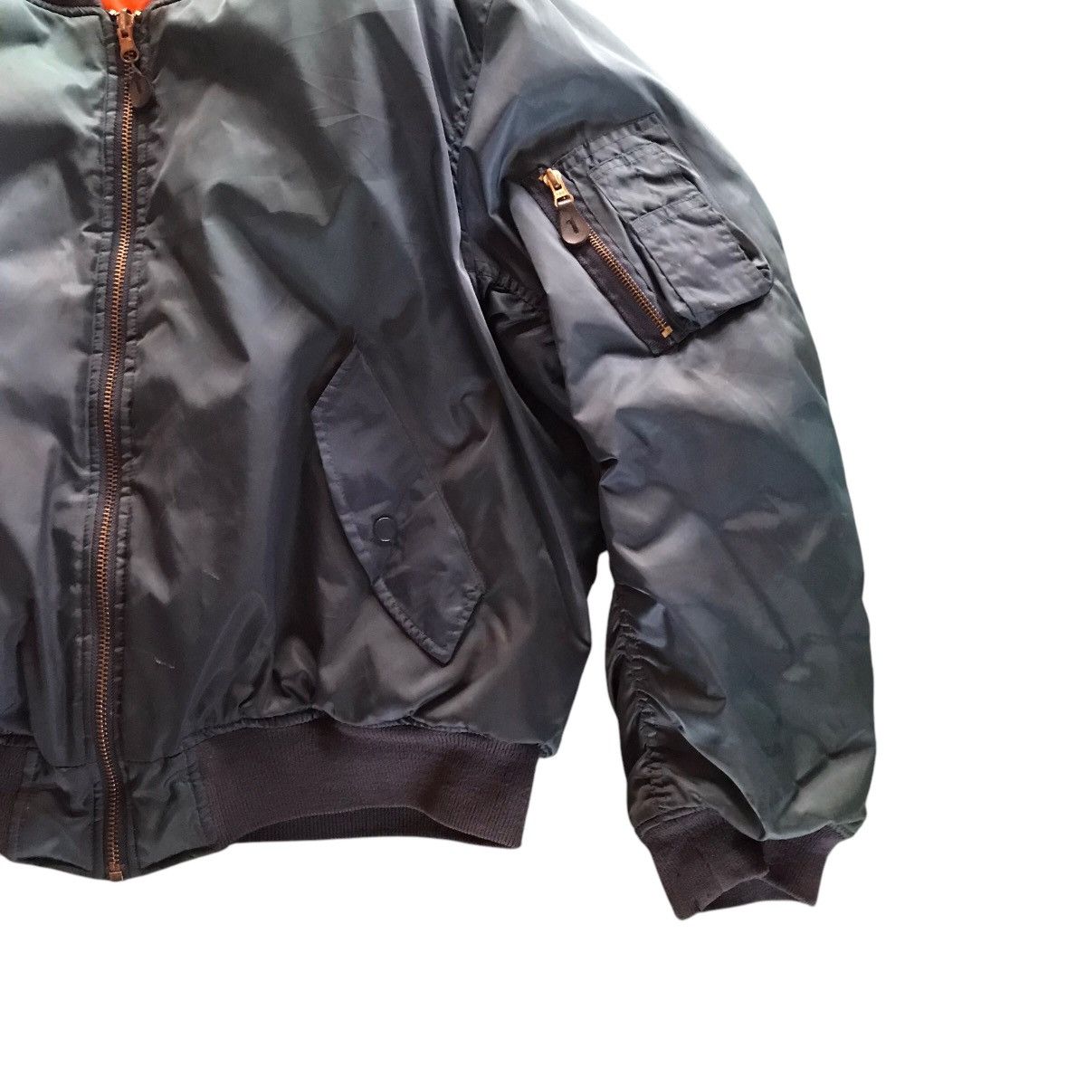 Japanese Brand × Vintage Vintage Alasko MA1 Bomber Flight Jacket Sun Faded Size US L / EU 52-54 / 3 - 3 Thumbnail