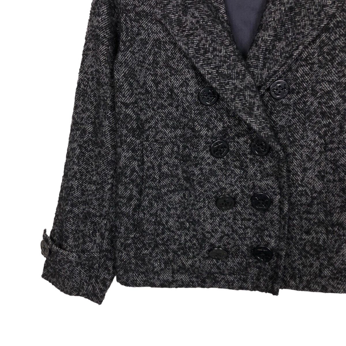 Japanese Brand Tommy Bahama Wool Blend Peacoat — Charcoal Herringbone Size US XS / EU 42 / 0 - 5 Thumbnail