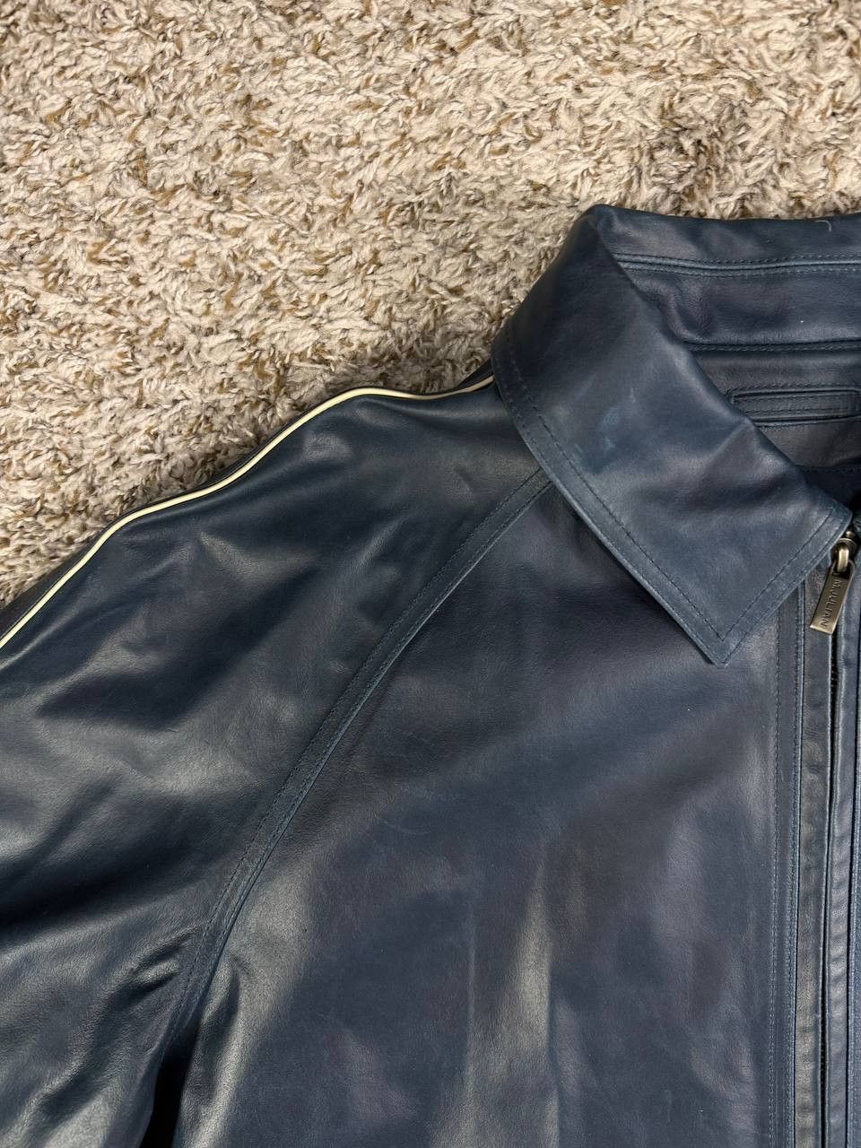 Wilsons Leather Vintage Wilsons Leather M Julian Navy Genuine Leather Jacket Size US XXL / EU 58 / 5 - 4 Thumbnail