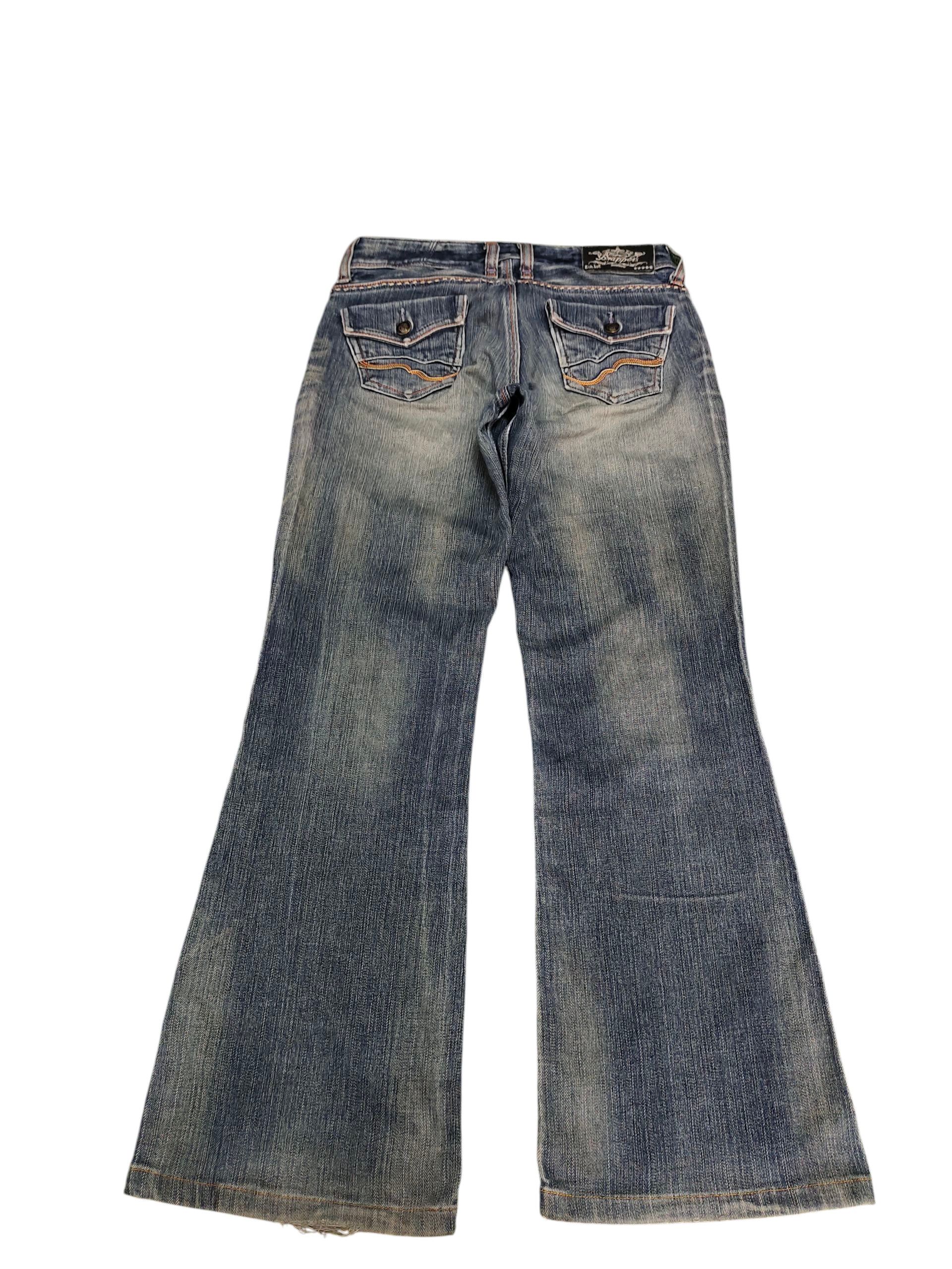 Le Grande Bleu (L.G.B.) Flare Jeans brappers Clawmark Faded Bootcut Low Rise Size US 29 - 2 Thumbnail