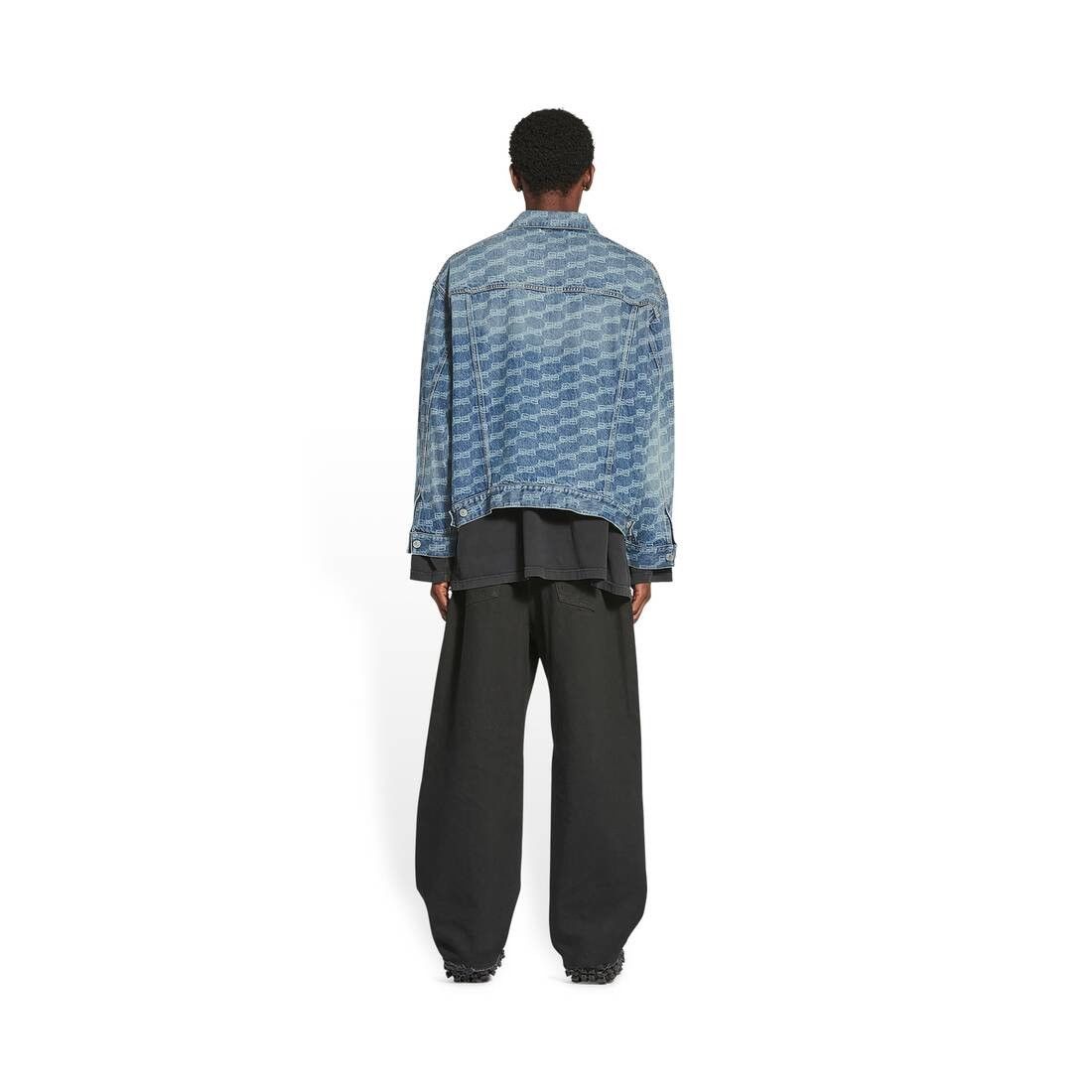 Balenciaga o1bcso1str0125 BB Monogram Large Fit Jacket in Blue Size US S / EU 44-46 / 1 - 4 Thumbnail