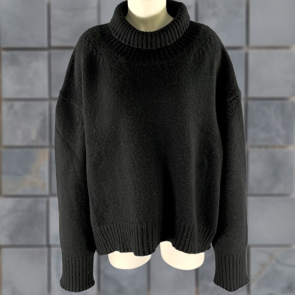 Vintage SABLYN Size L Black Cashmere Polyester Turtleneck Sweater Size L / US 10 / IT 46 - 1 Thumbnail